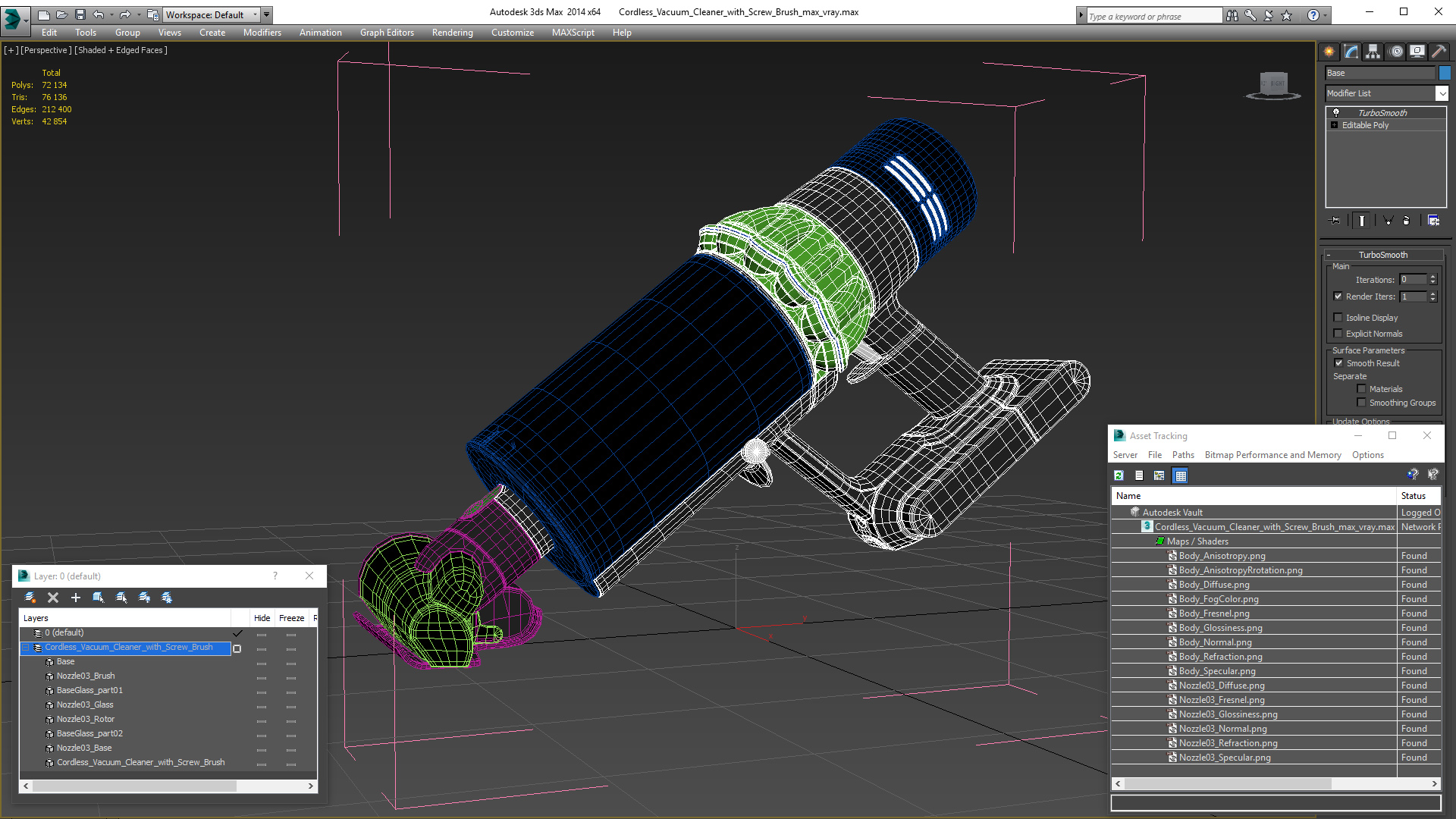 3D model Cordless Vacuum Cleaner with Screw Brush