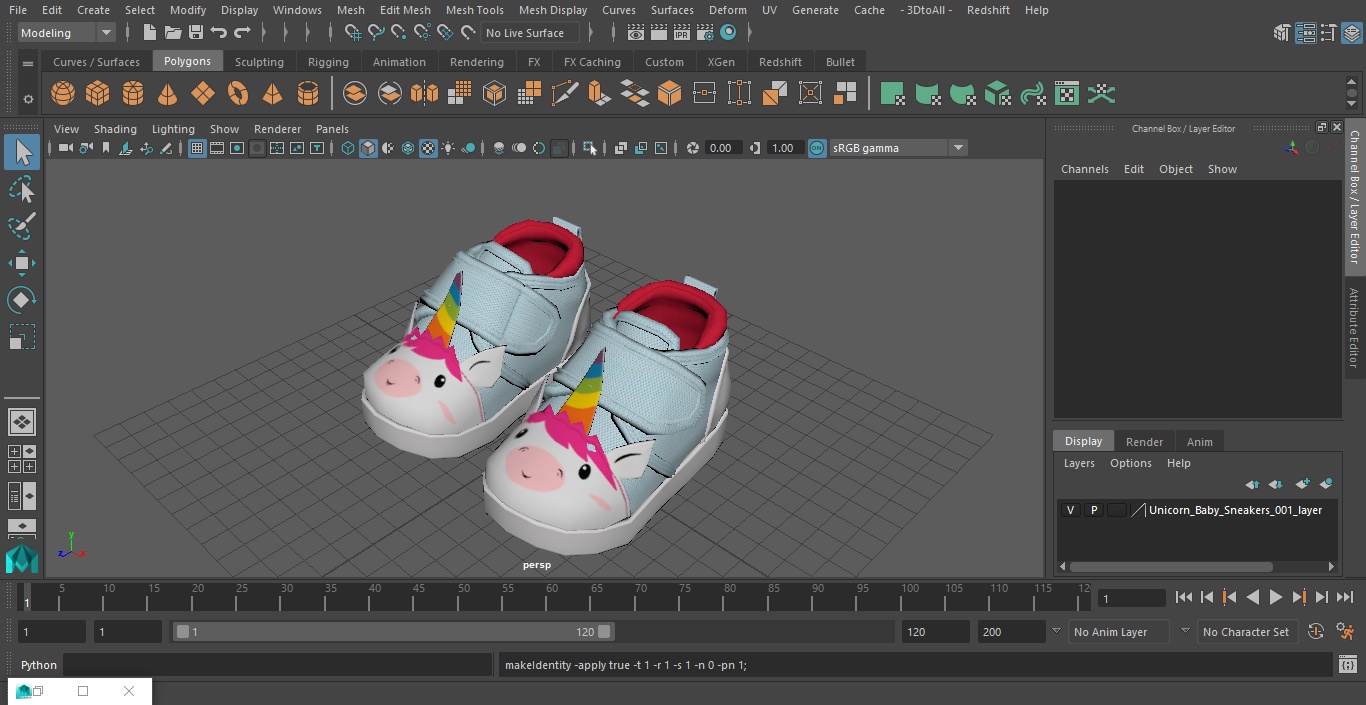 3D Unicorn Baby Sneakers