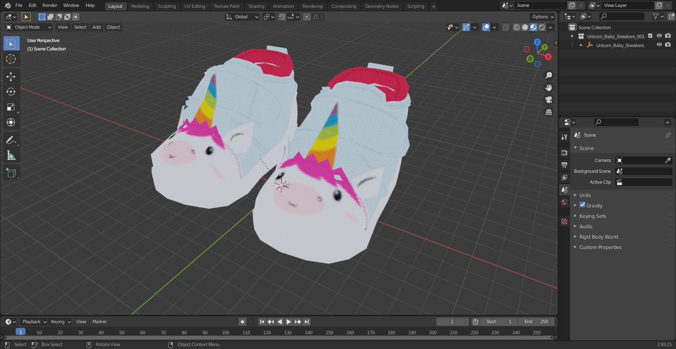 3D Unicorn Baby Sneakers