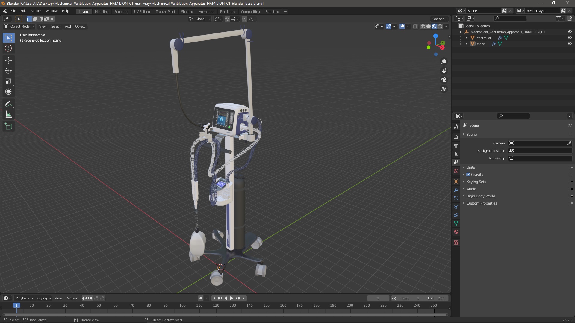 Mechanical Ventilation Apparatus HAMILTON-C1 3D model