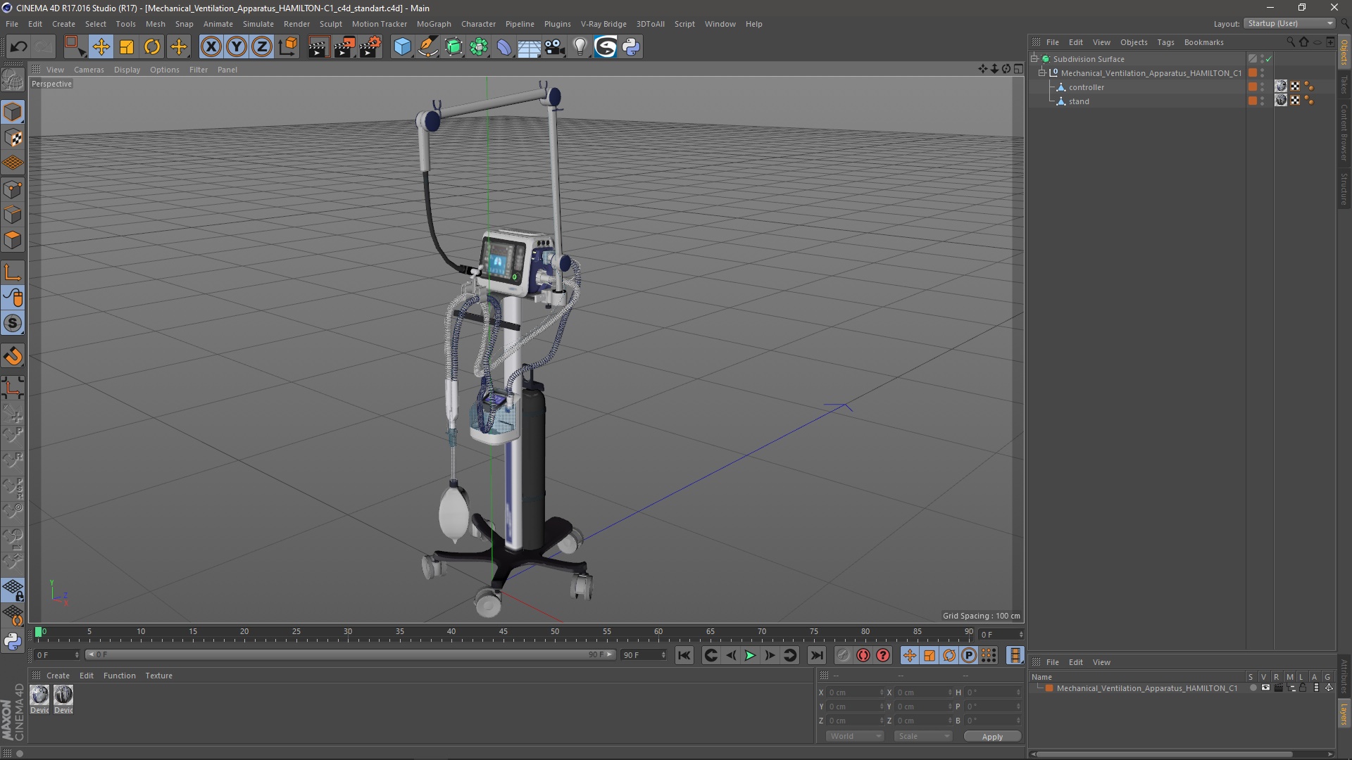 Mechanical Ventilation Apparatus HAMILTON-C1 3D model