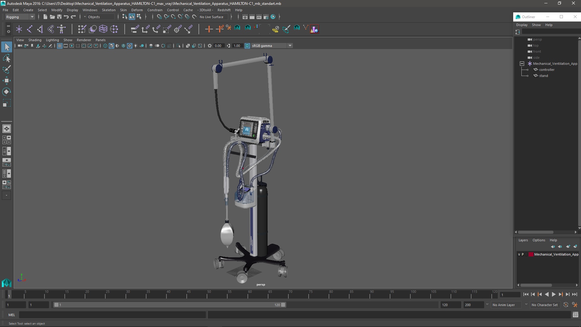 Mechanical Ventilation Apparatus HAMILTON-C1 3D model
