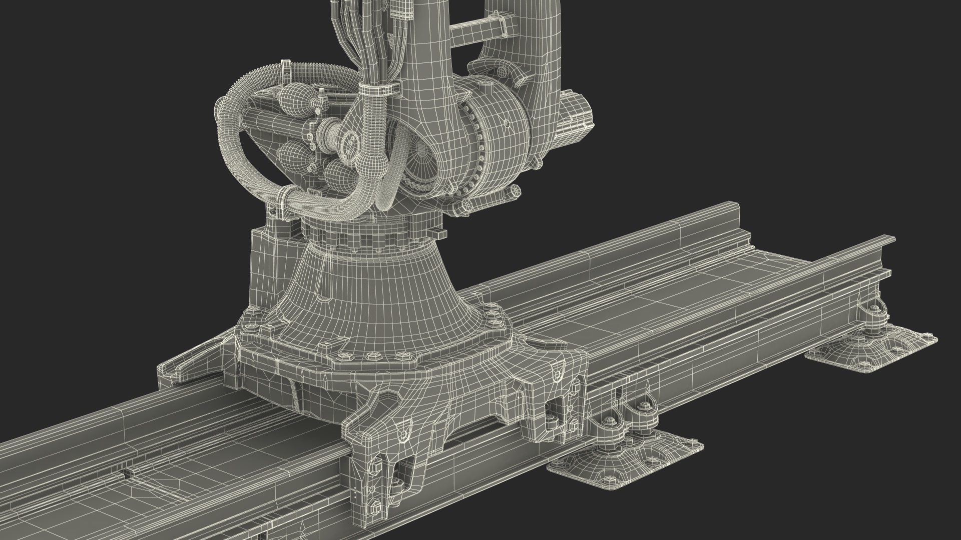 Robotic Arm Yellow on Rails 3D