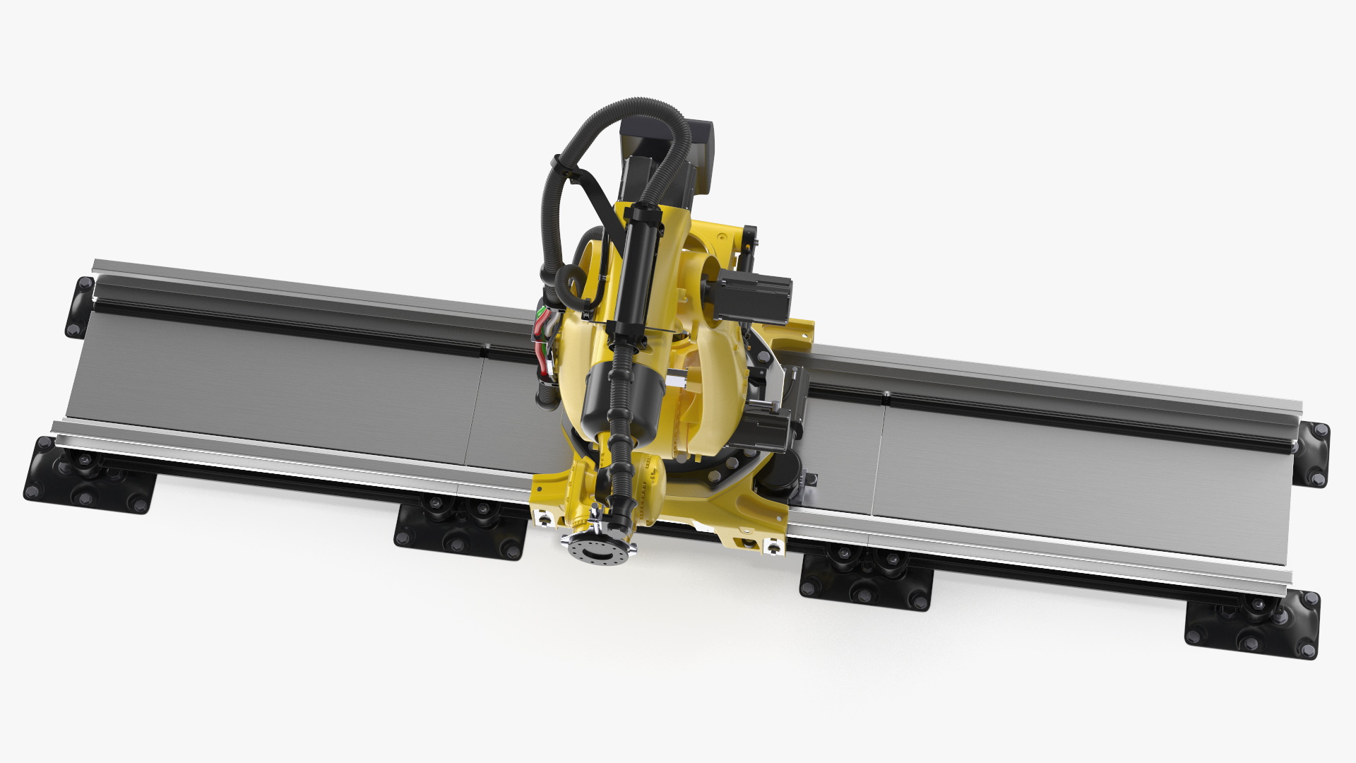Robotic Arm Yellow on Rails 3D