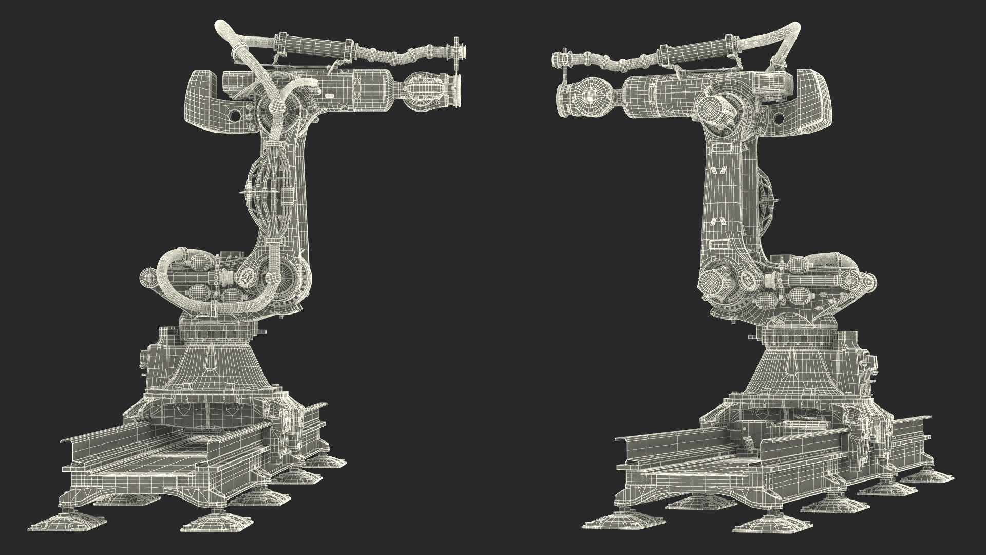 Robotic Arm Yellow on Rails 3D