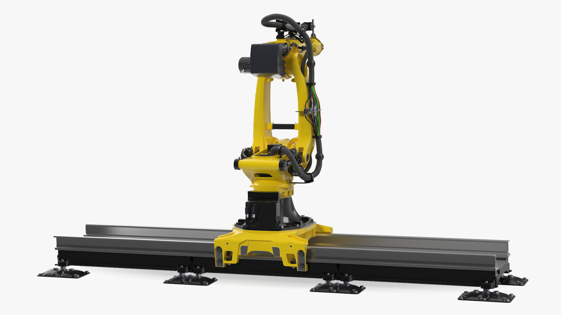 Robotic Arm Yellow on Rails 3D
