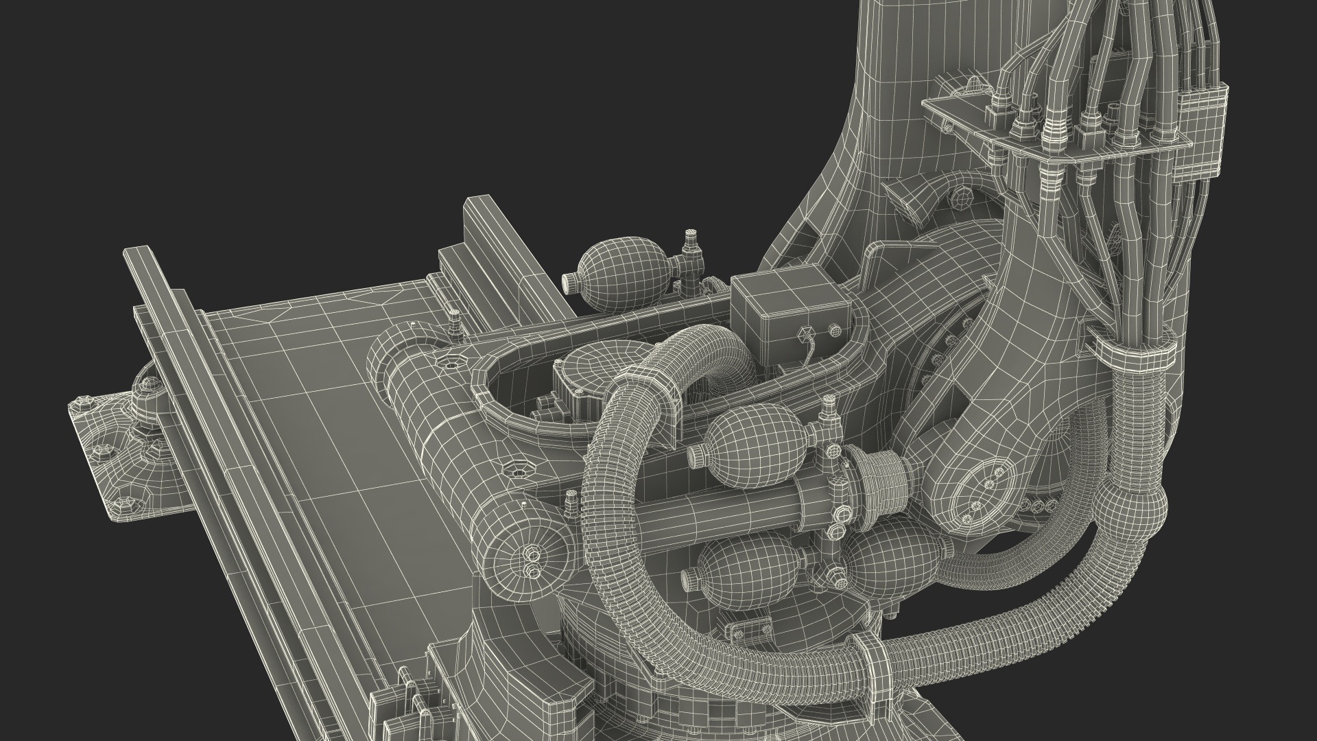Robotic Arm Yellow on Rails 3D