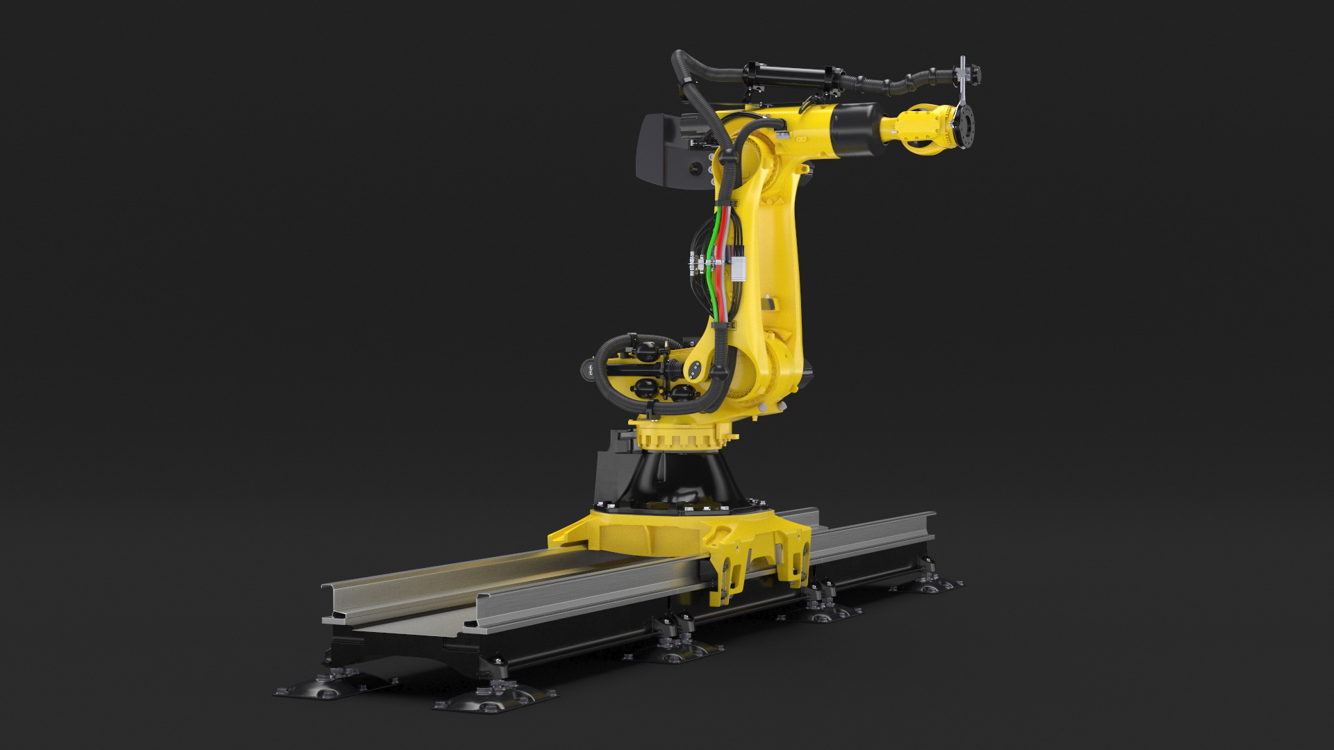 Robotic Arm Yellow on Rails 3D