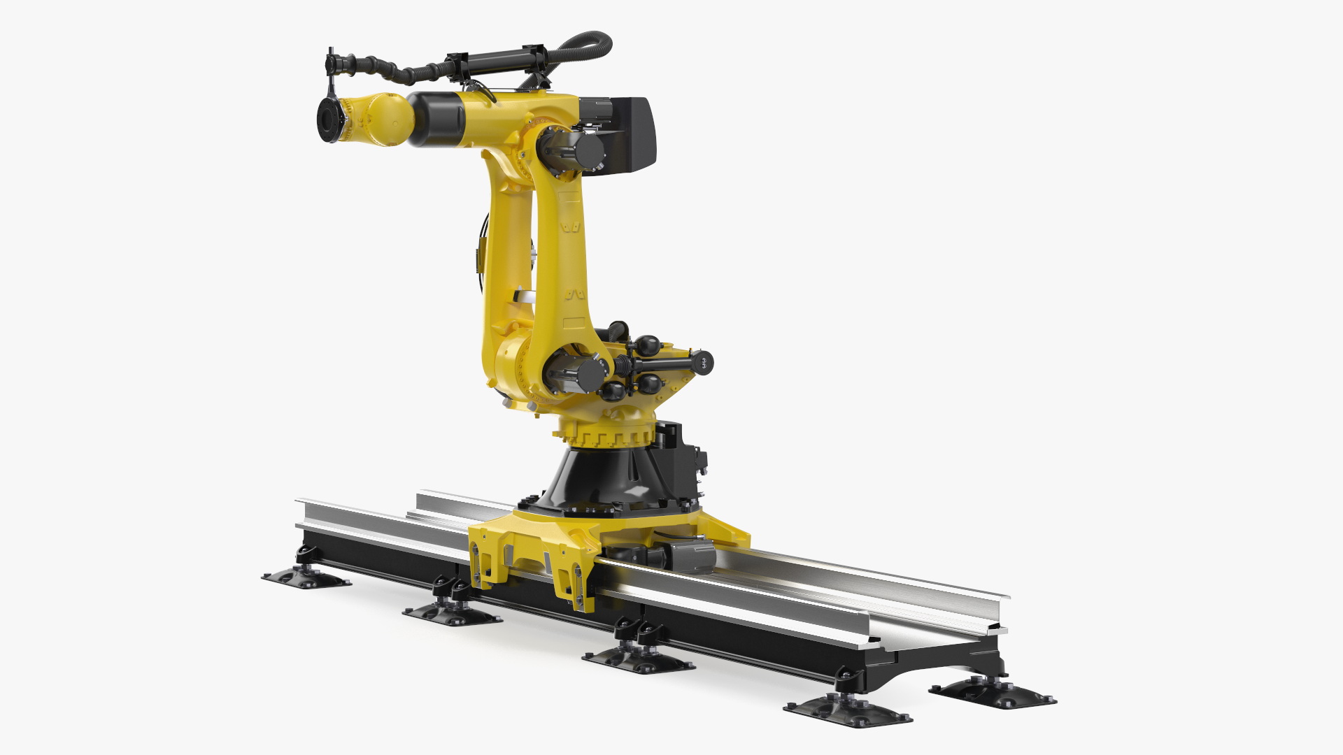 Robotic Arm Yellow on Rails 3D