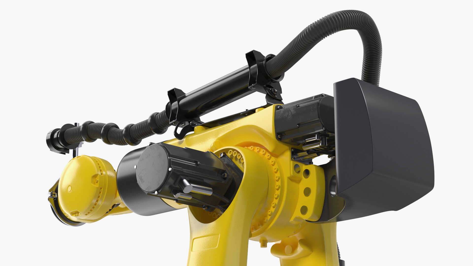 Robotic Arm Yellow on Rails 3D