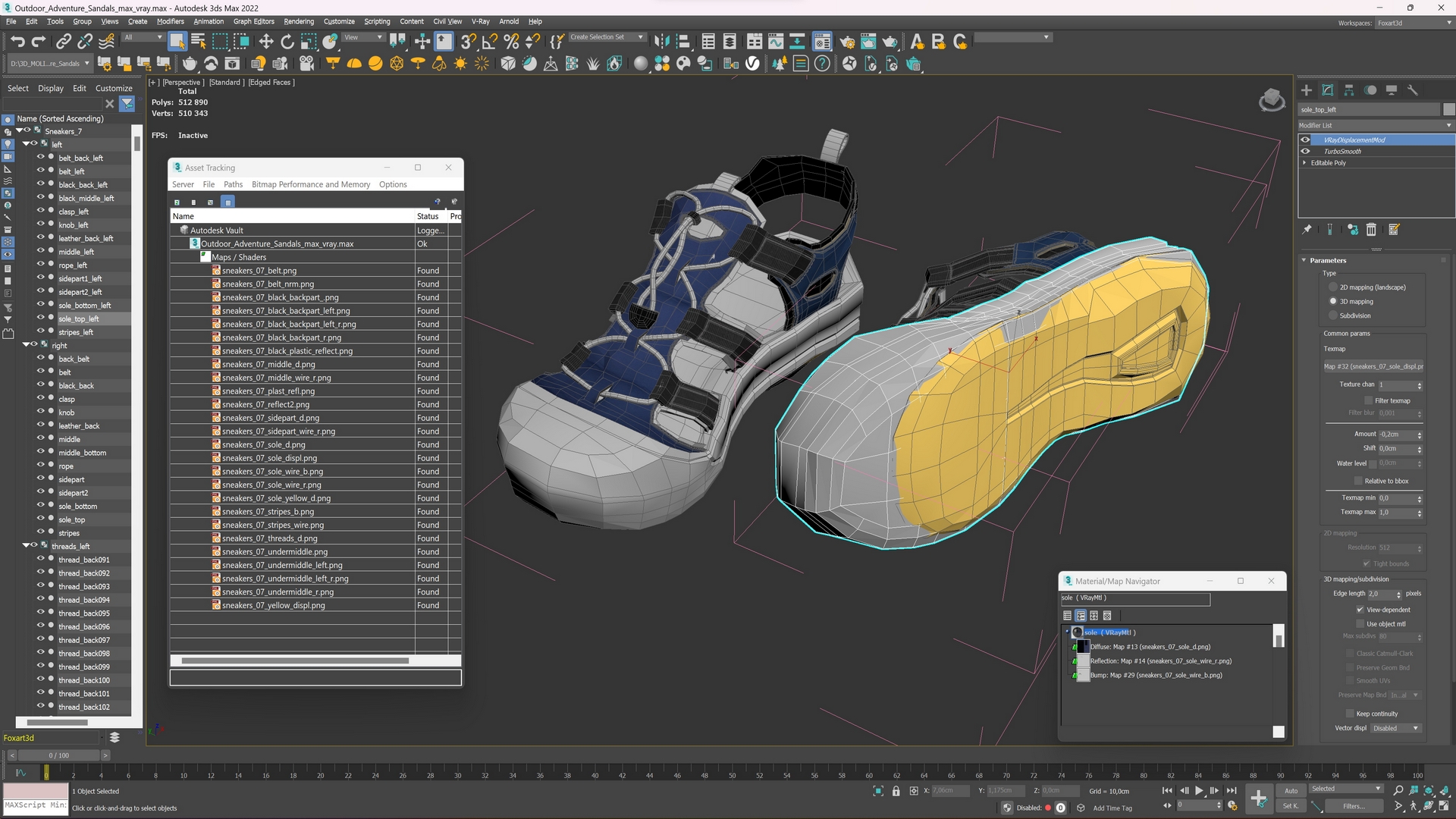 3D model Outdoor Adventure Sandals