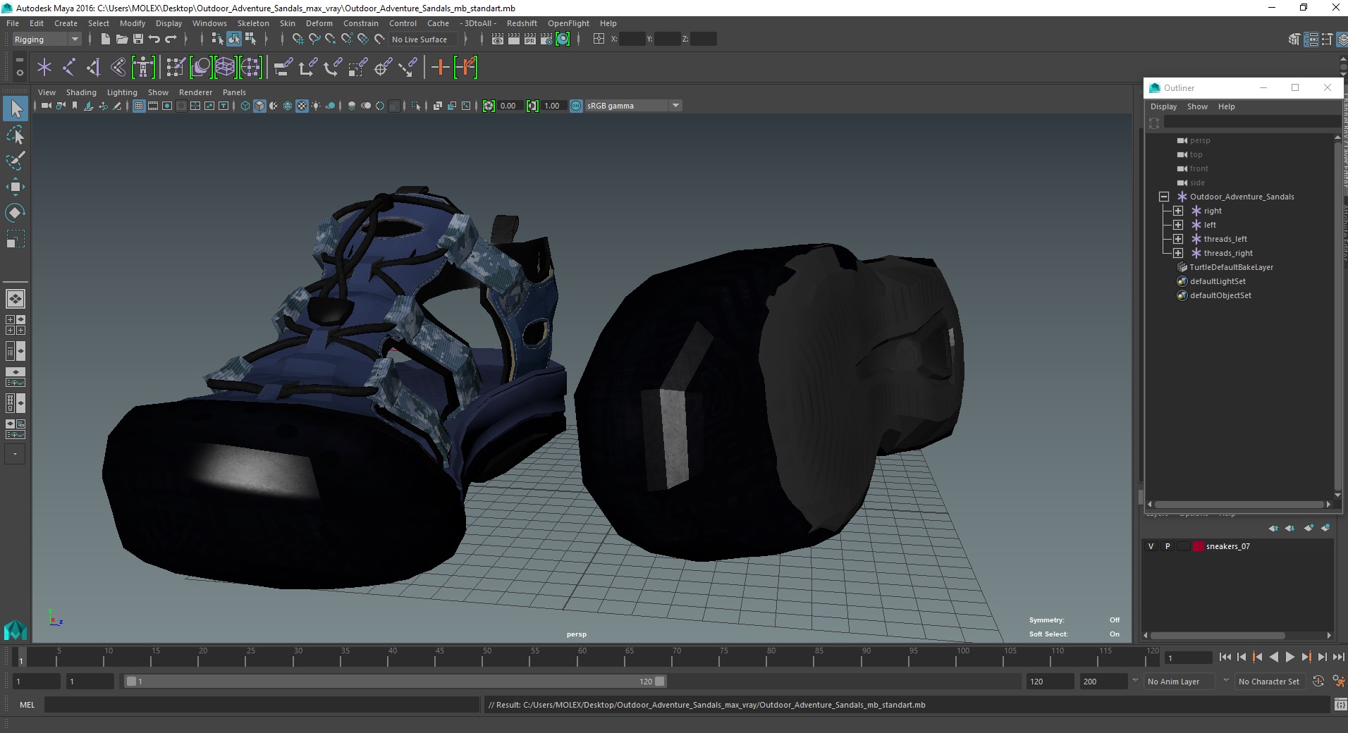 3D model Outdoor Adventure Sandals