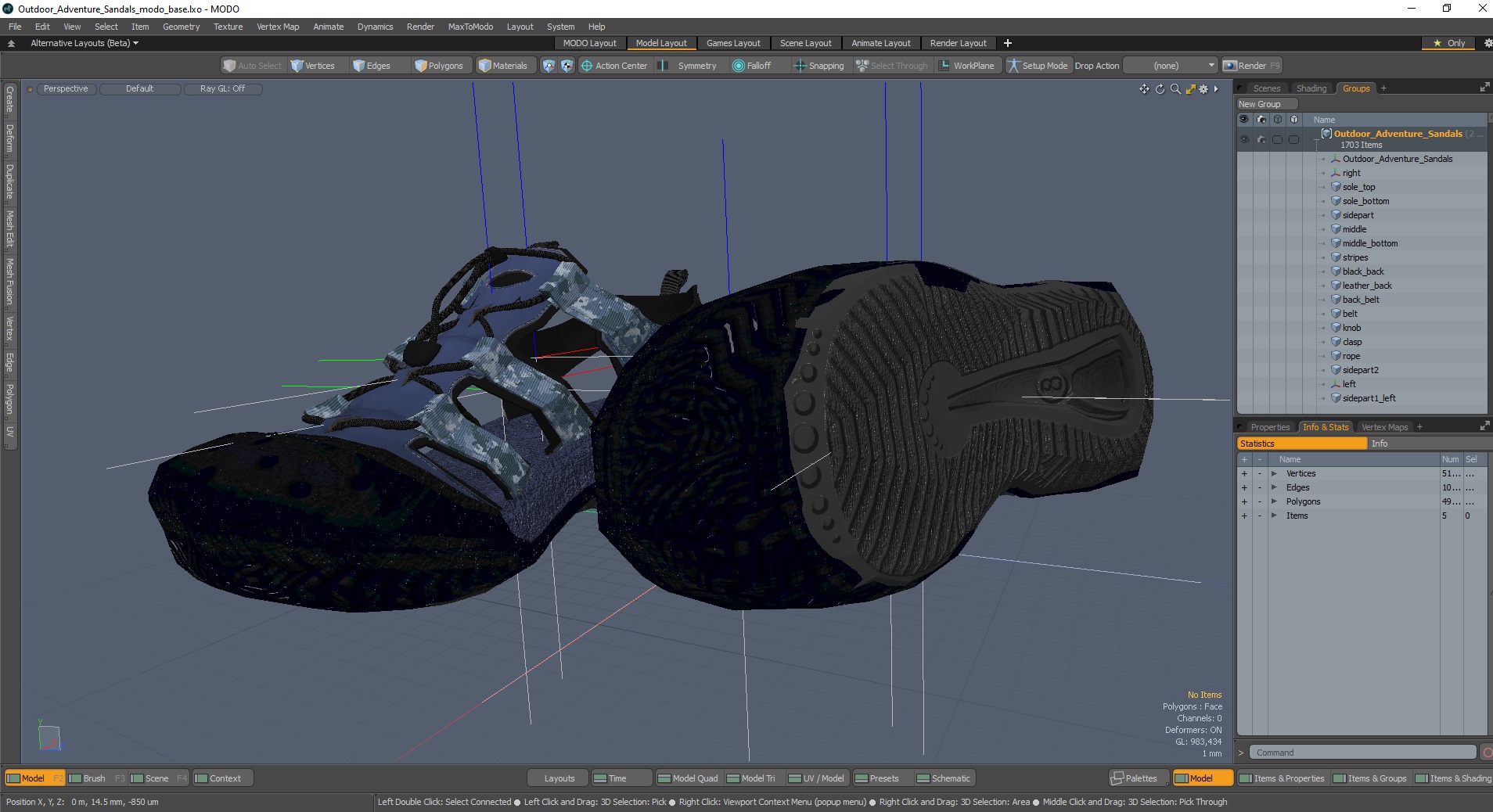 3D model Outdoor Adventure Sandals
