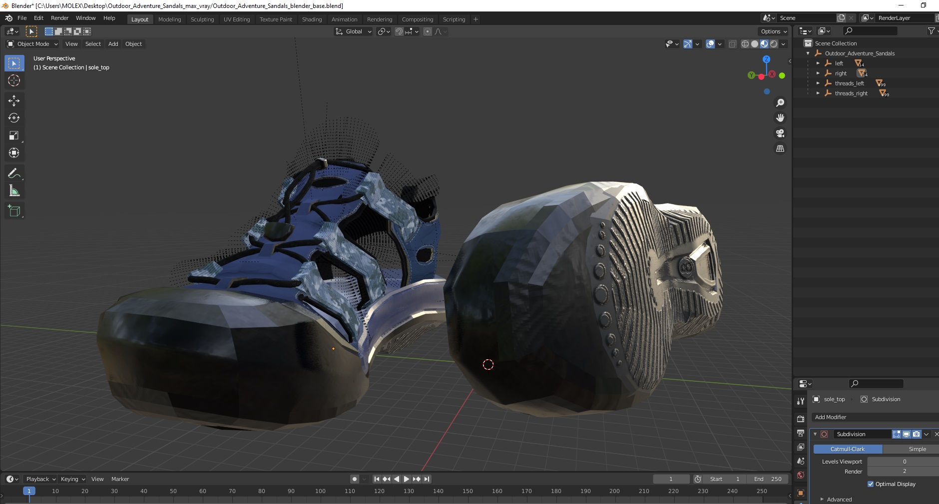 3D model Outdoor Adventure Sandals