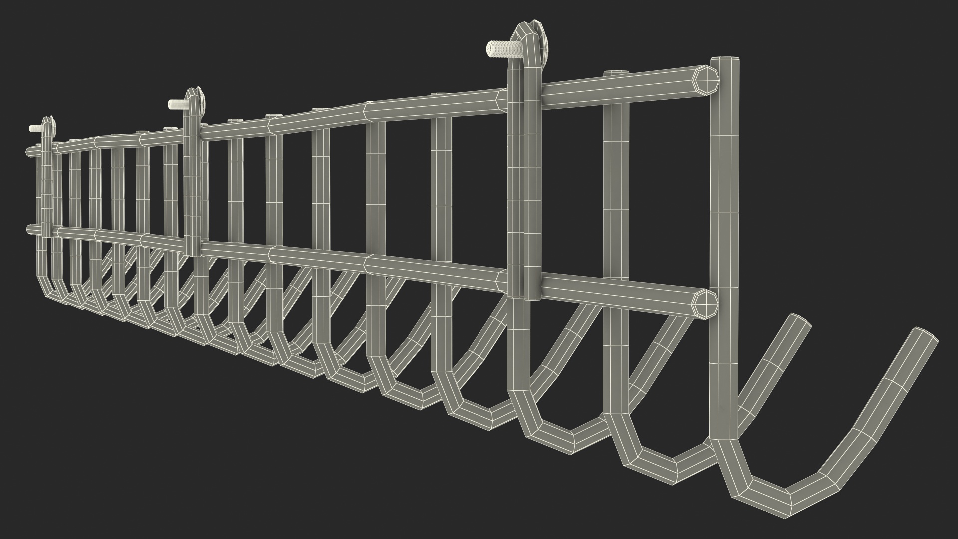 3D Wall Mounted Garage Storage Hooks model