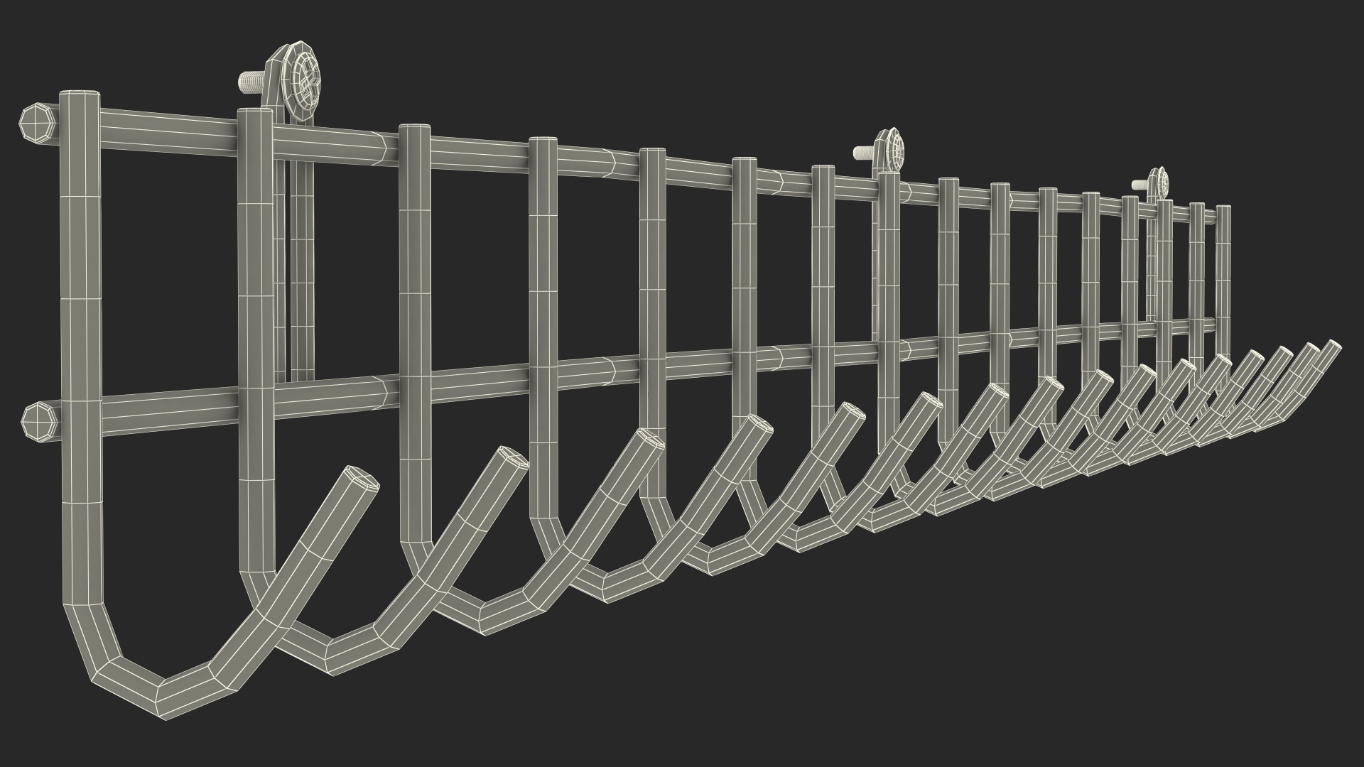 3D Wall Mounted Garage Storage Hooks model