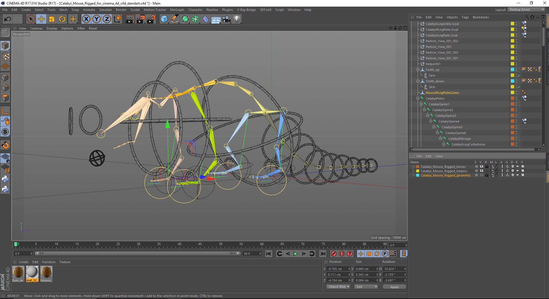 Calabyi Mouse Rigged for Cinema 4D 3D model