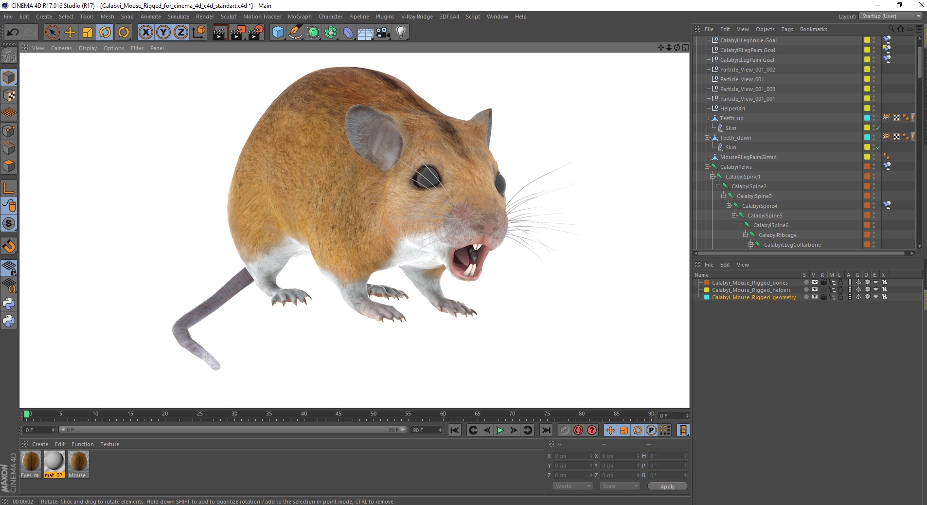 Calabyi Mouse Rigged for Cinema 4D 3D model