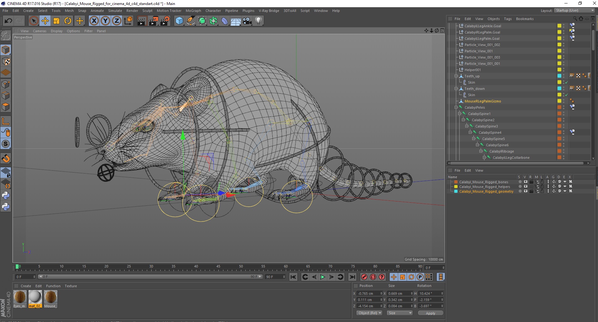 Calabyi Mouse Rigged for Cinema 4D 3D model