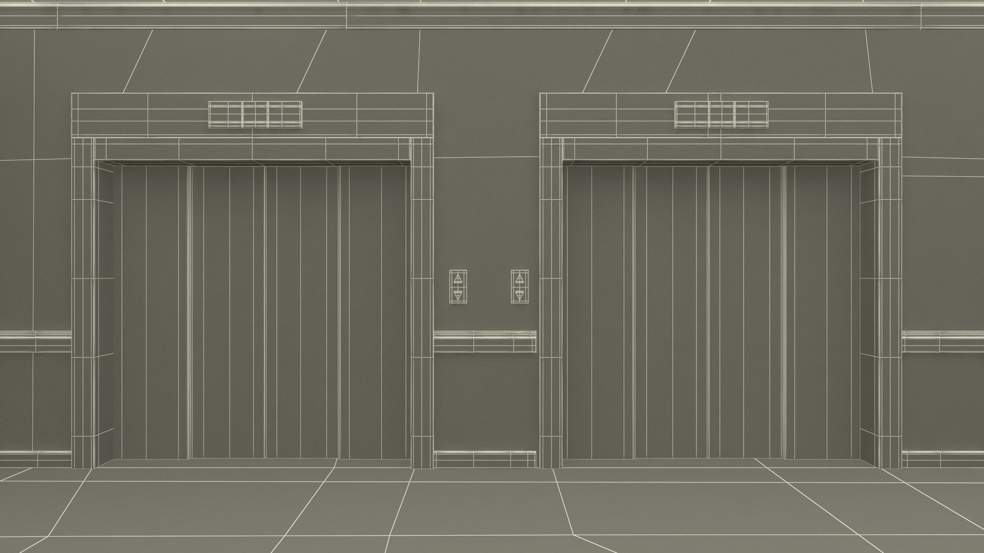 Hospital Hallway Corridor Corner 3D