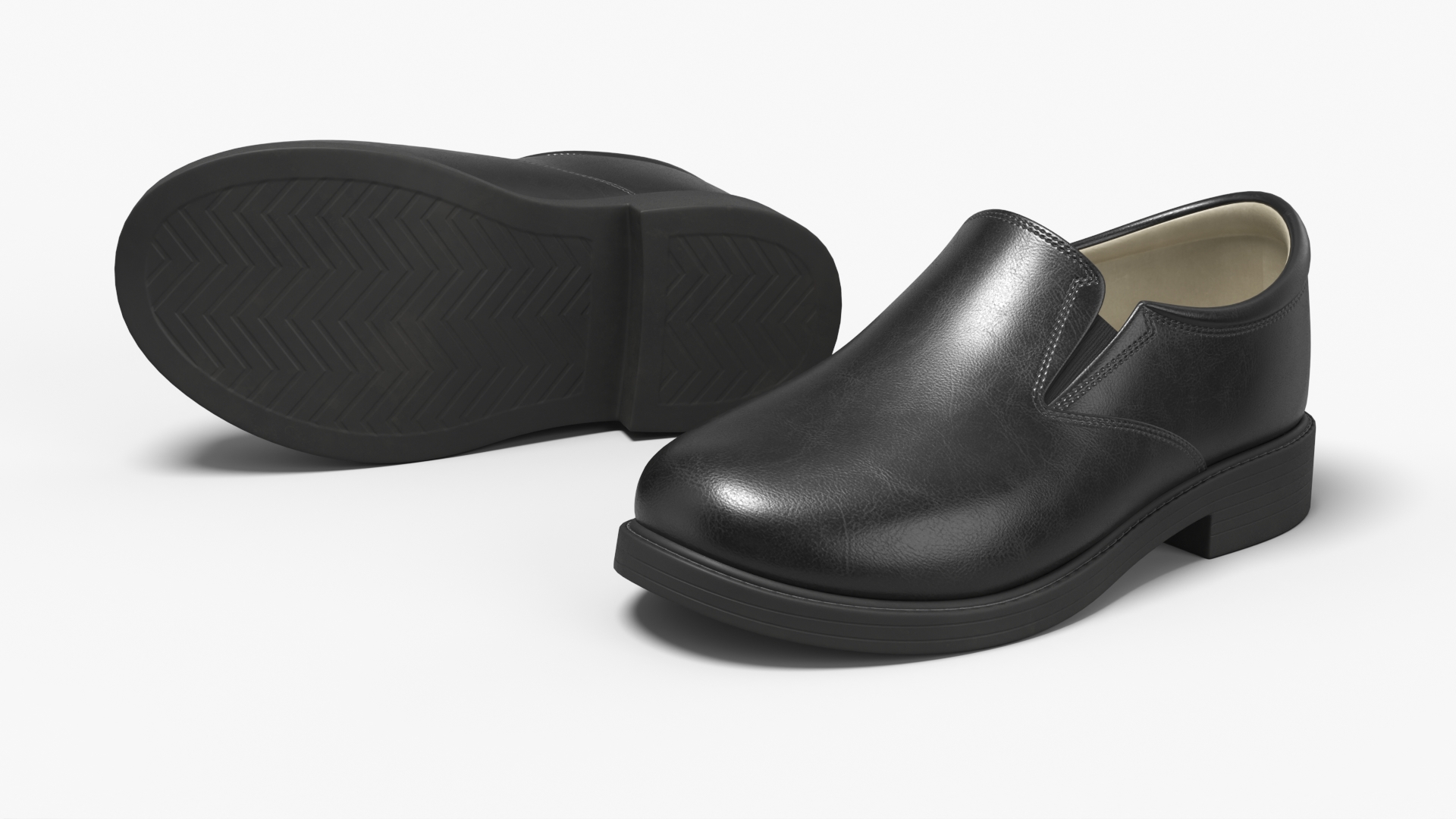 Boys Slip On Loafers with Socks Black, view 5