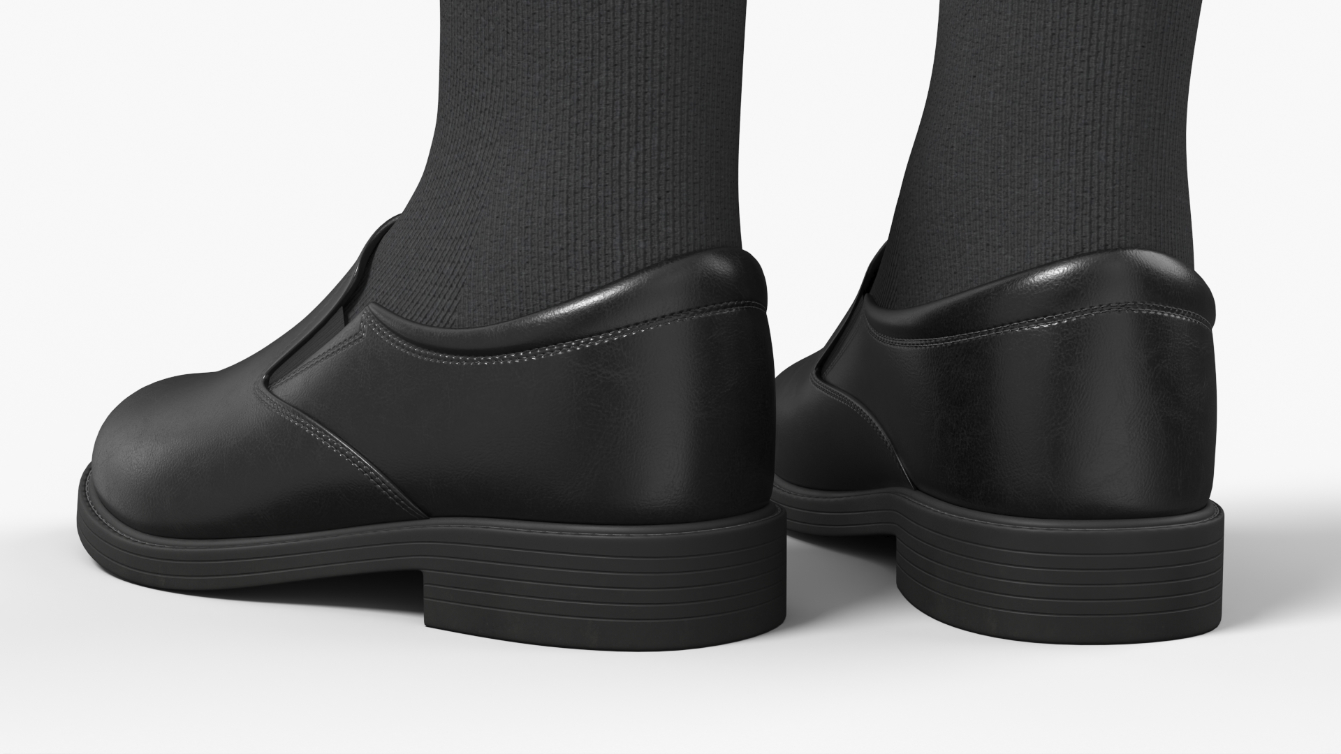 Boys Slip On Loafers with Socks Black, view 3