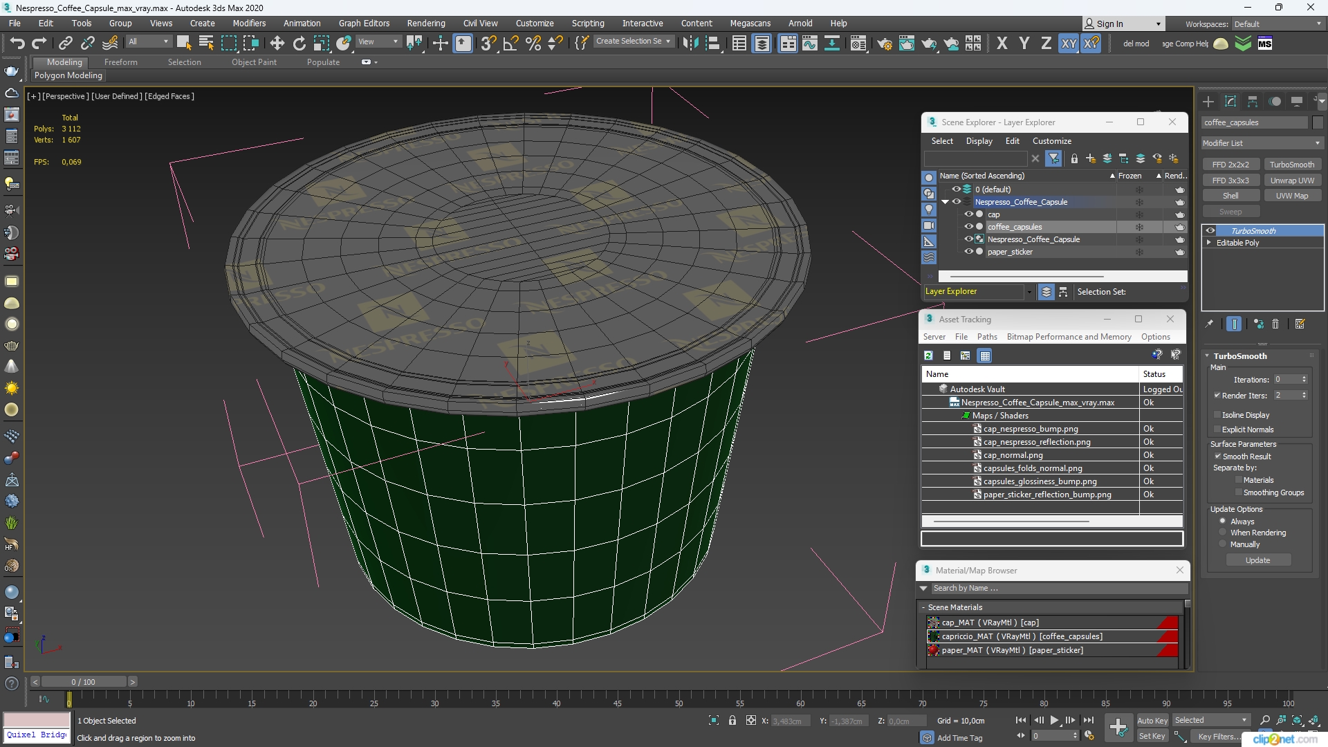 Nespresso Coffee Capsule 3D model