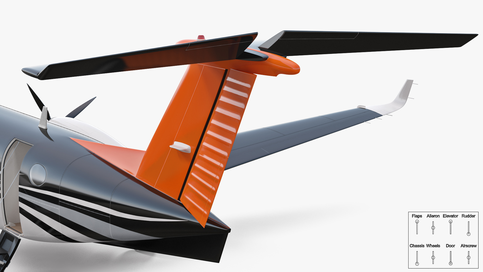 Twin Turboprop Civil Utility Aircraft Rigged 3D model