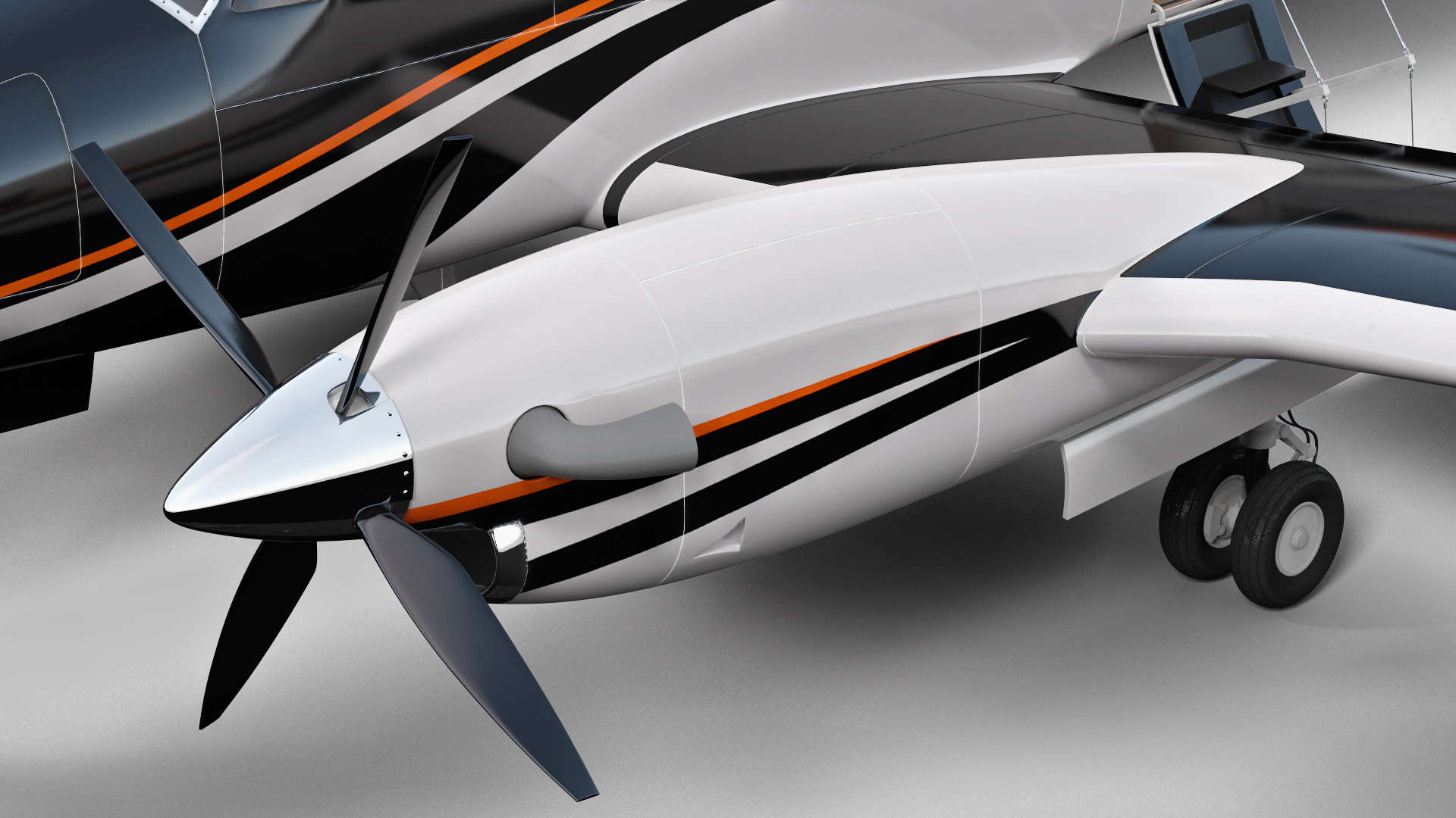 Twin Turboprop Civil Utility Aircraft Rigged 3D model