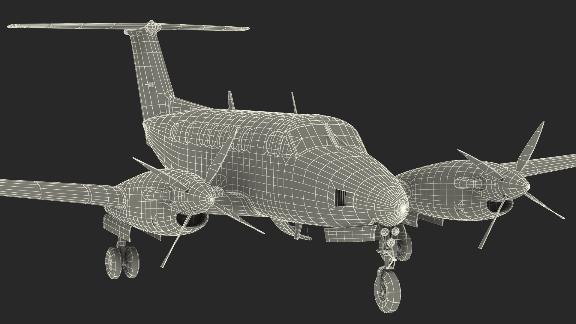 Twin Turboprop Civil Utility Aircraft Rigged 3D model