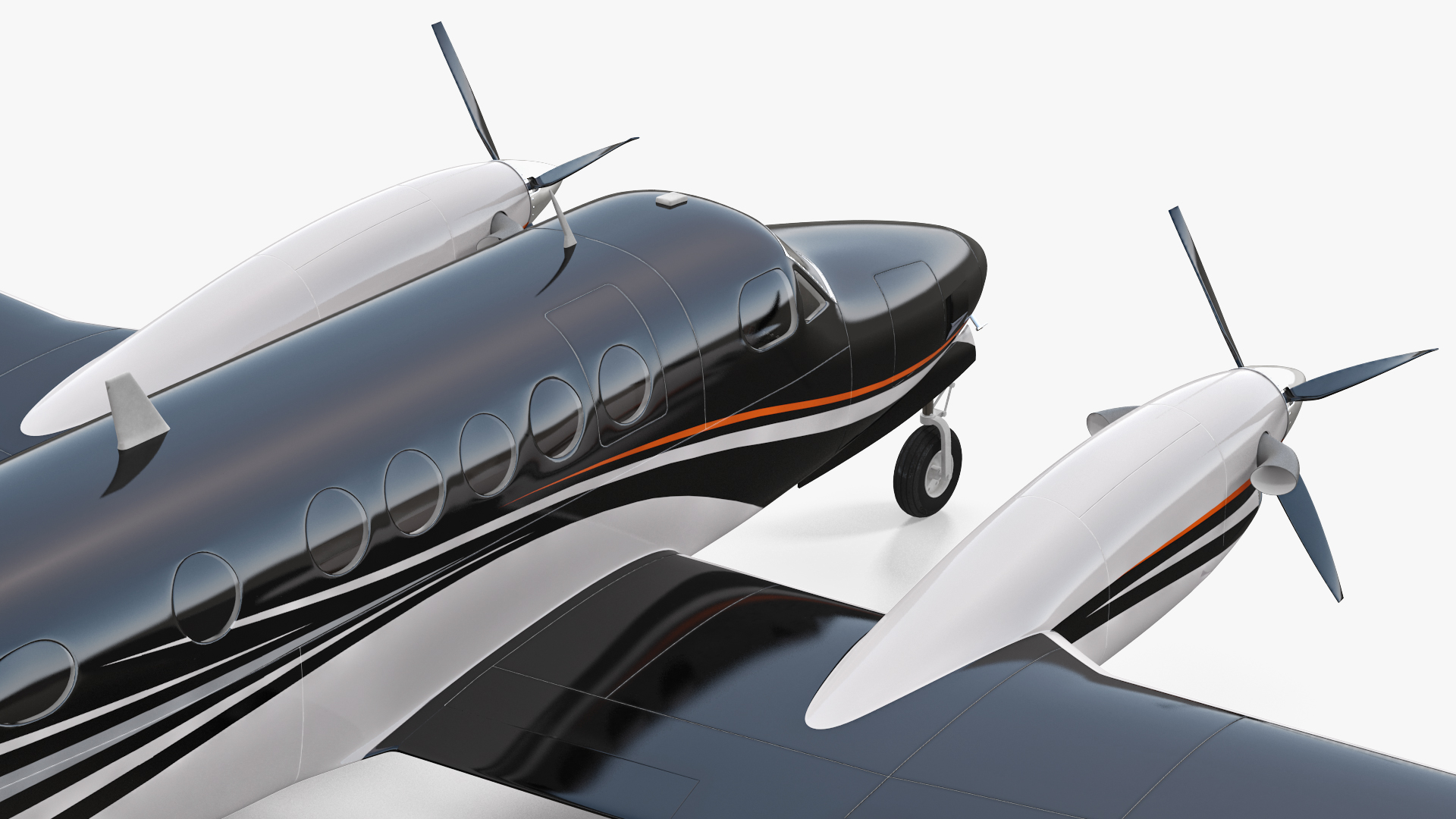 Twin Turboprop Civil Utility Aircraft Rigged 3D model