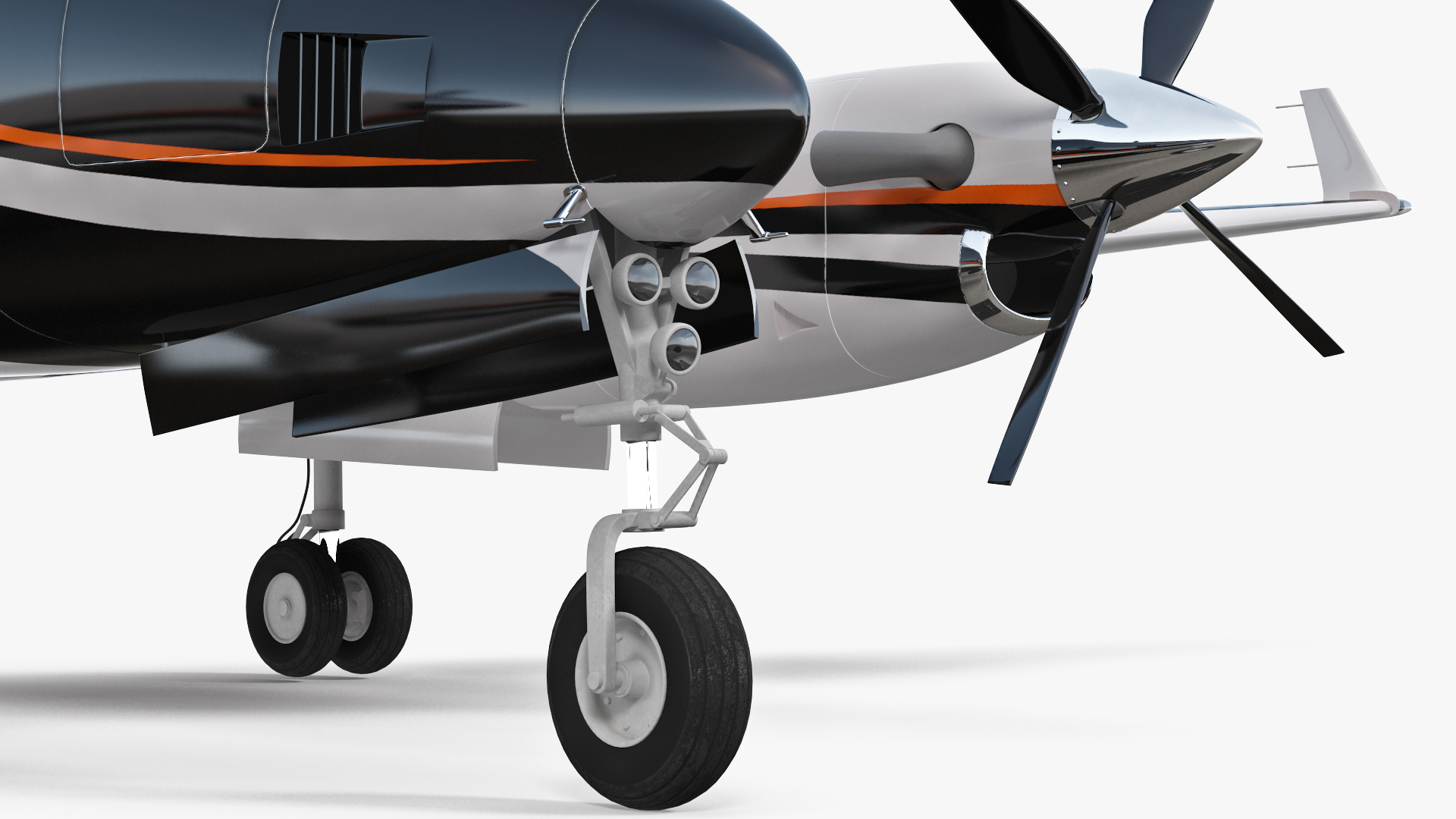 Twin Turboprop Civil Utility Aircraft Rigged 3D model