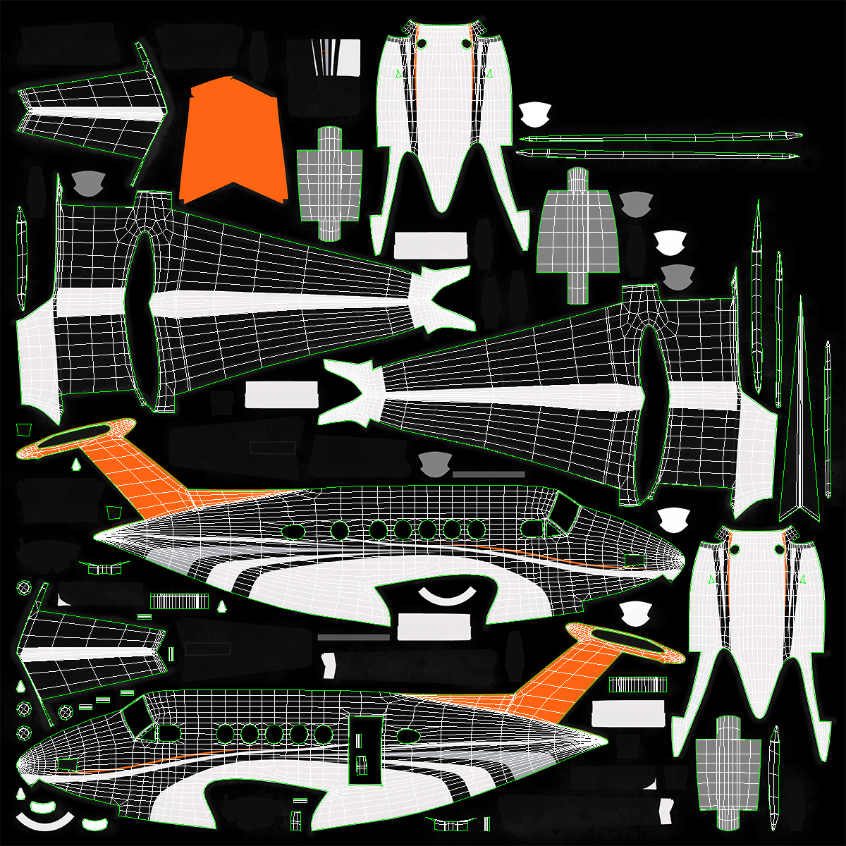 Twin Turboprop Civil Utility Aircraft Rigged 3D model