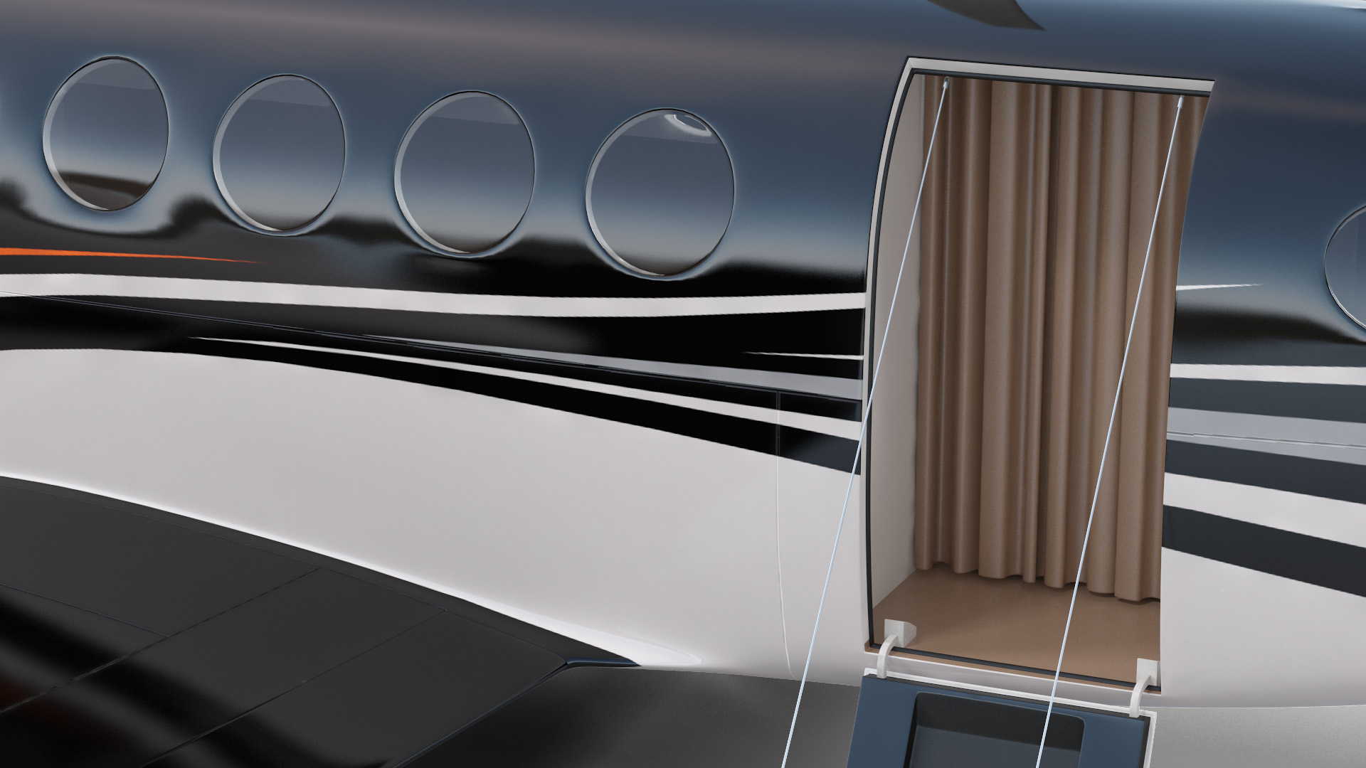Twin Turboprop Civil Utility Aircraft Rigged 3D model