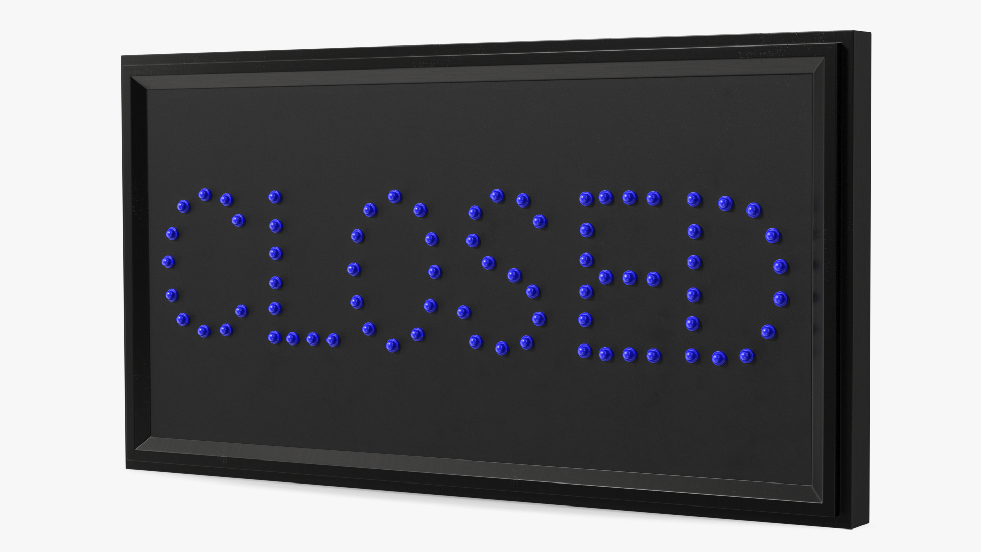 Classic Blue LED Sign Closed OFF 3D