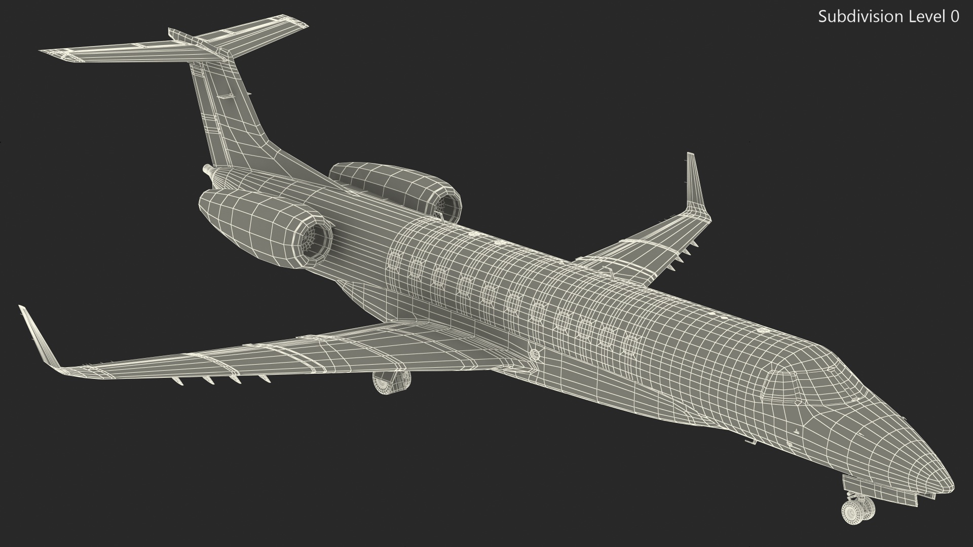 Private Jet Embraer Legacy 650E In Aircraft Hangar Rigged 3D