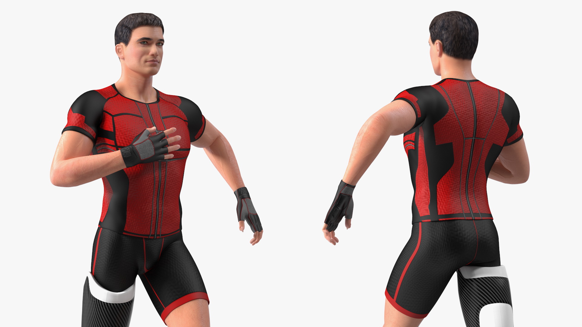 3D model Man Wearing Lower Limb Prosthesis Rigged