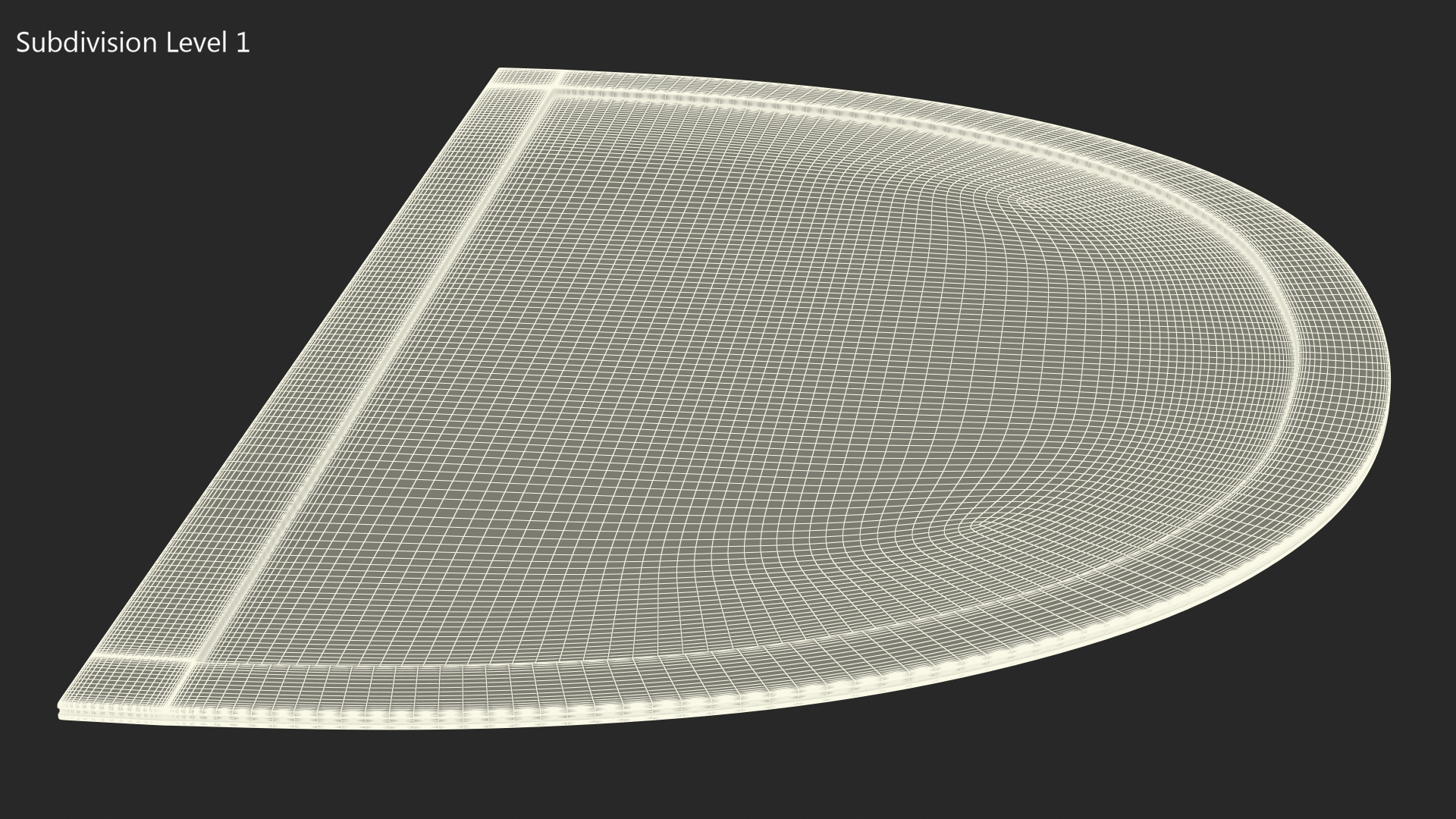Grey Arched Door Mat Fur 3D model