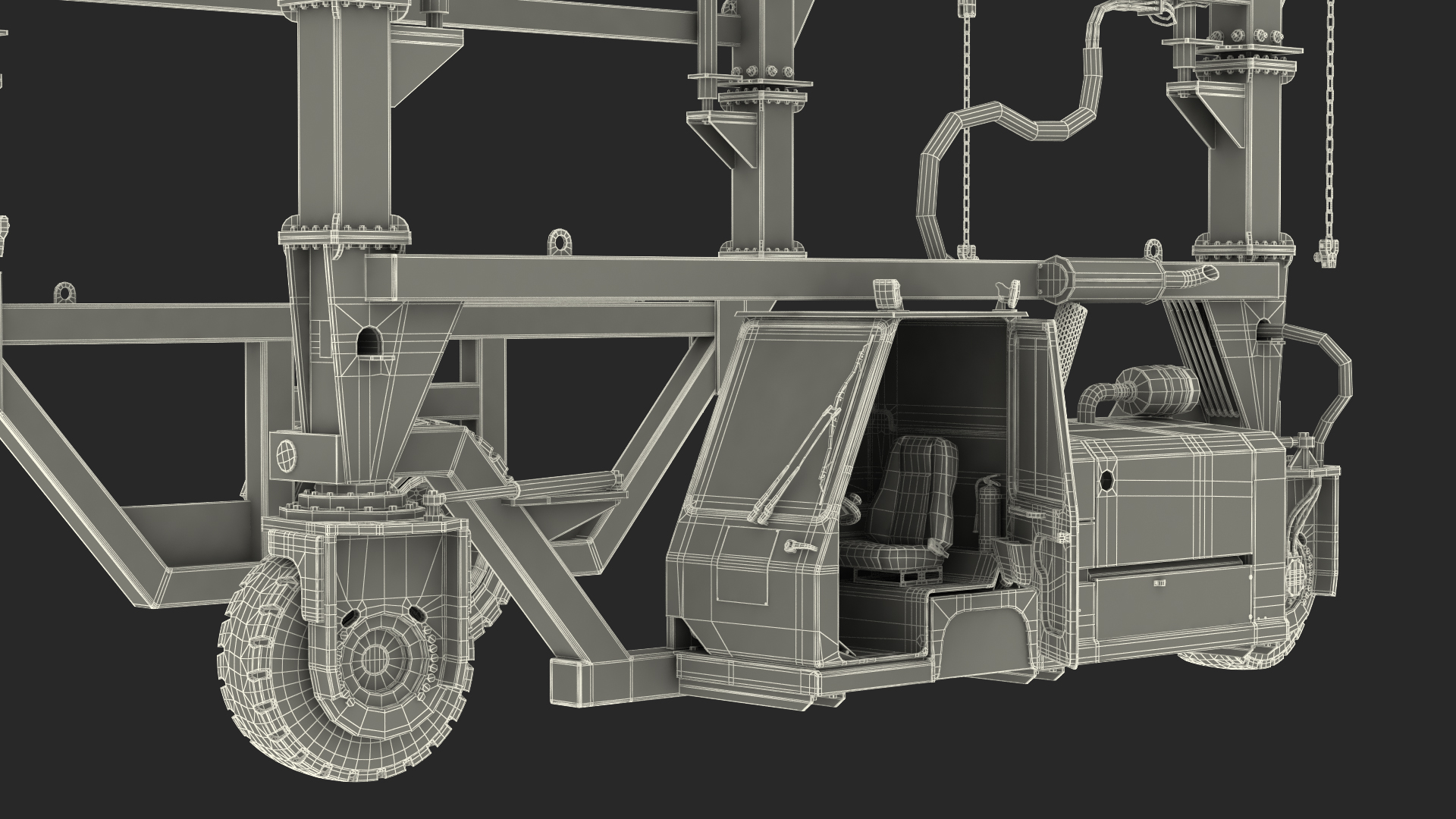 3D Straddle Carrier Rigged model