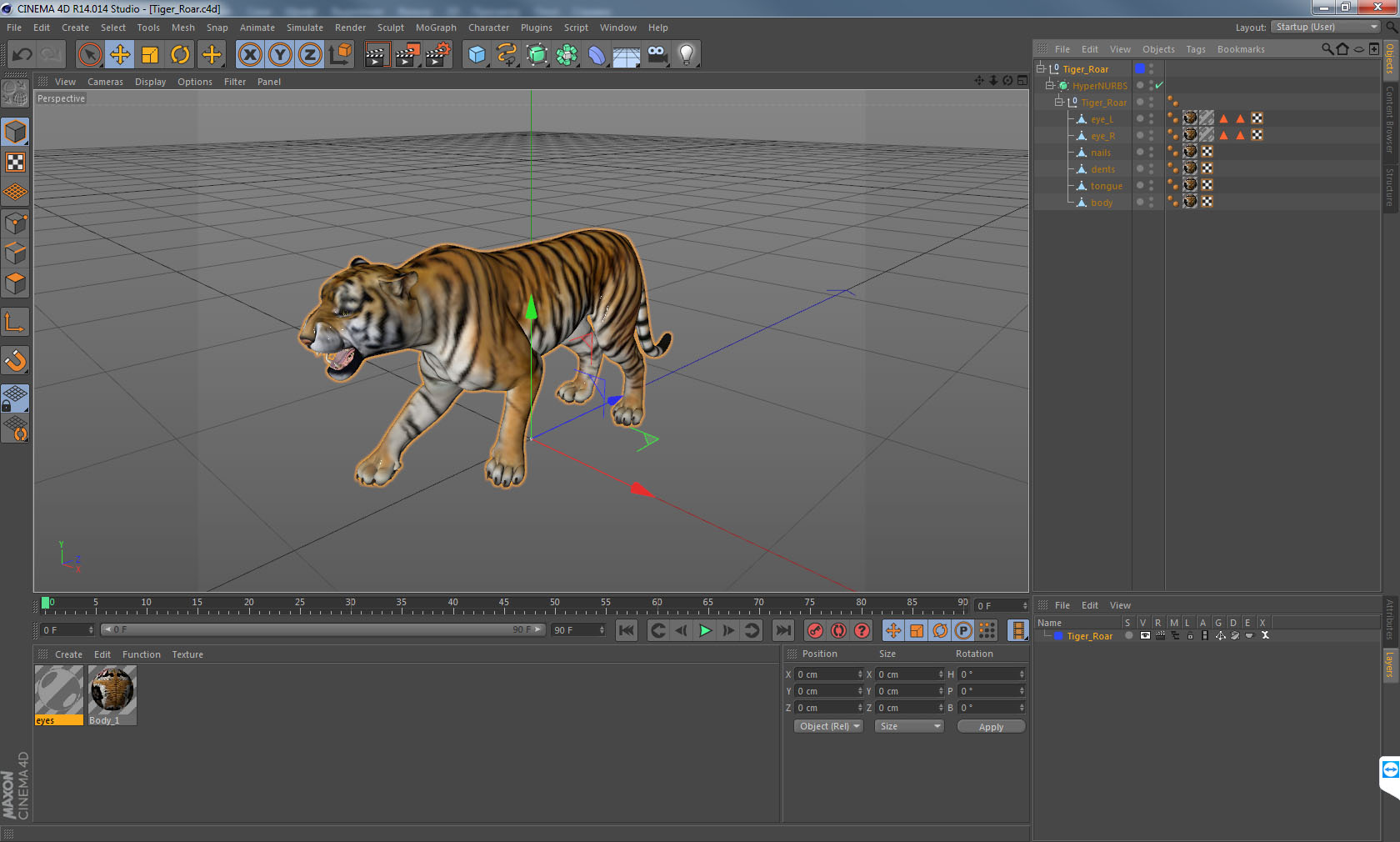 3D model Tiger Roar