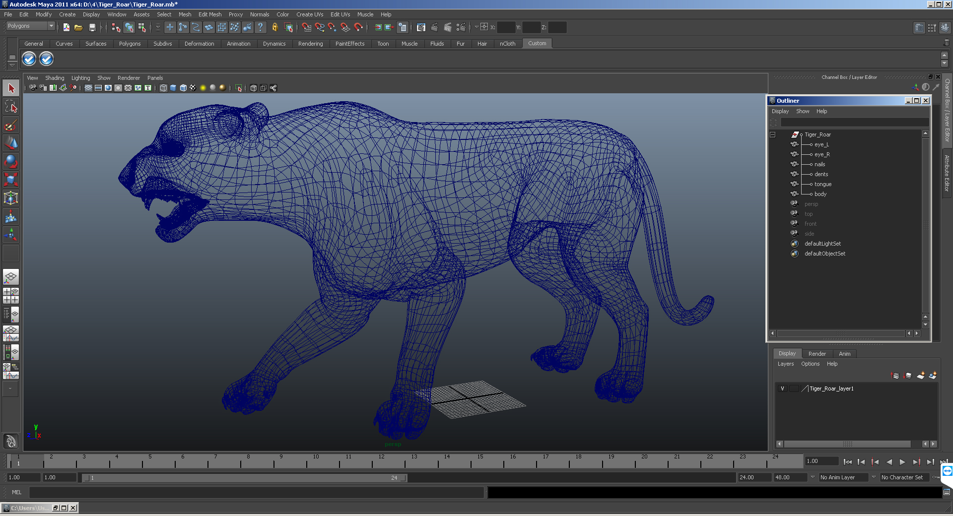 3D model Tiger Roar