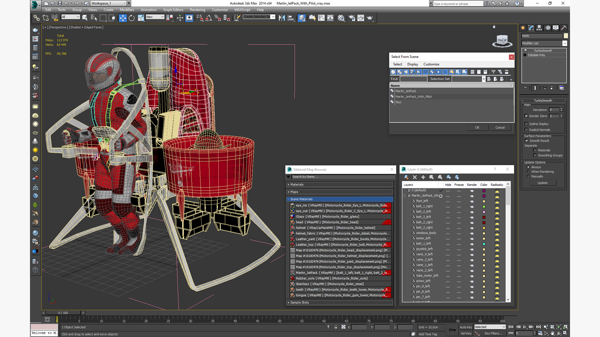 3D model Martin JetPack With Pilot