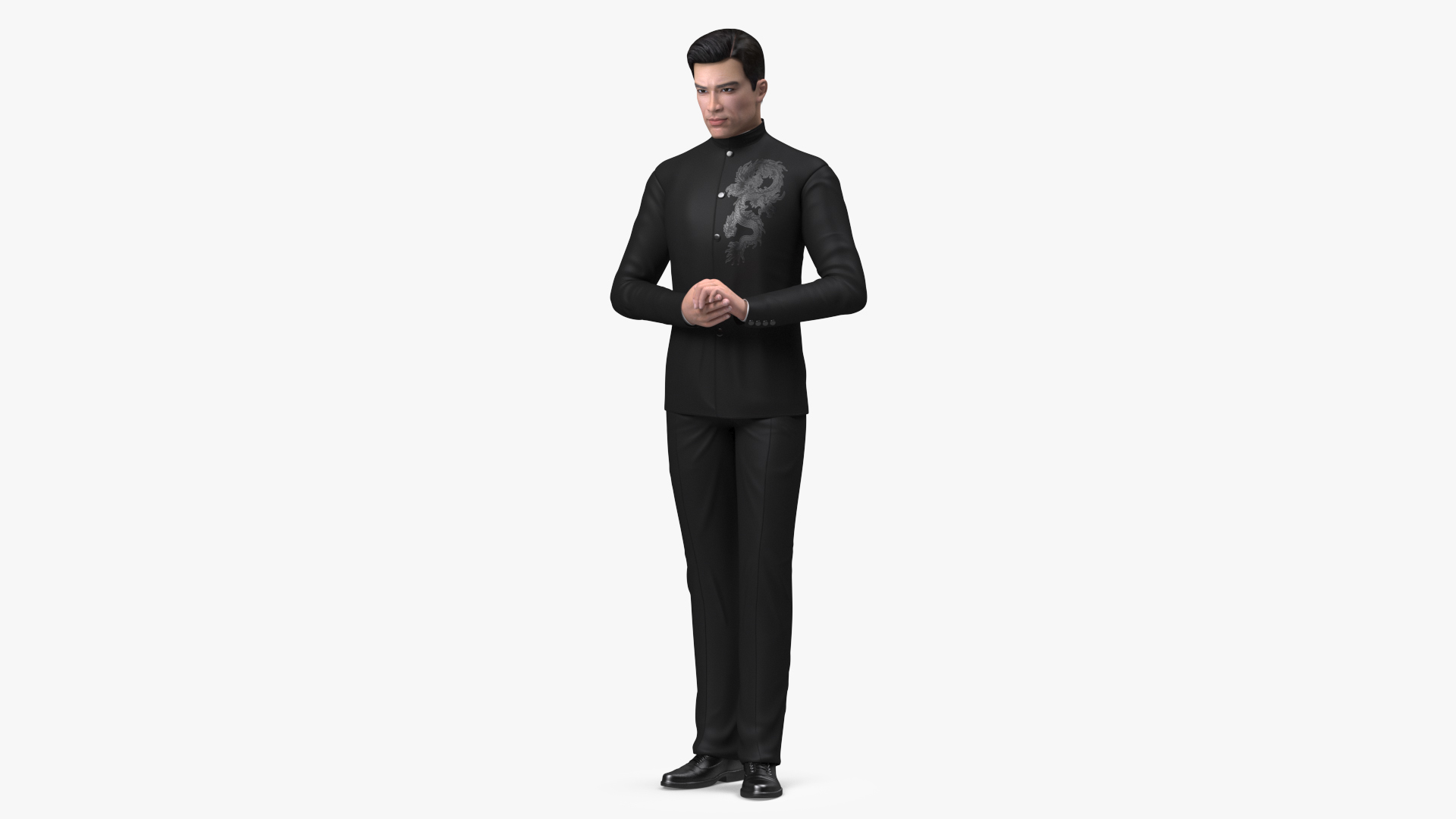 Asian Man Tunic Business Suit 3D model