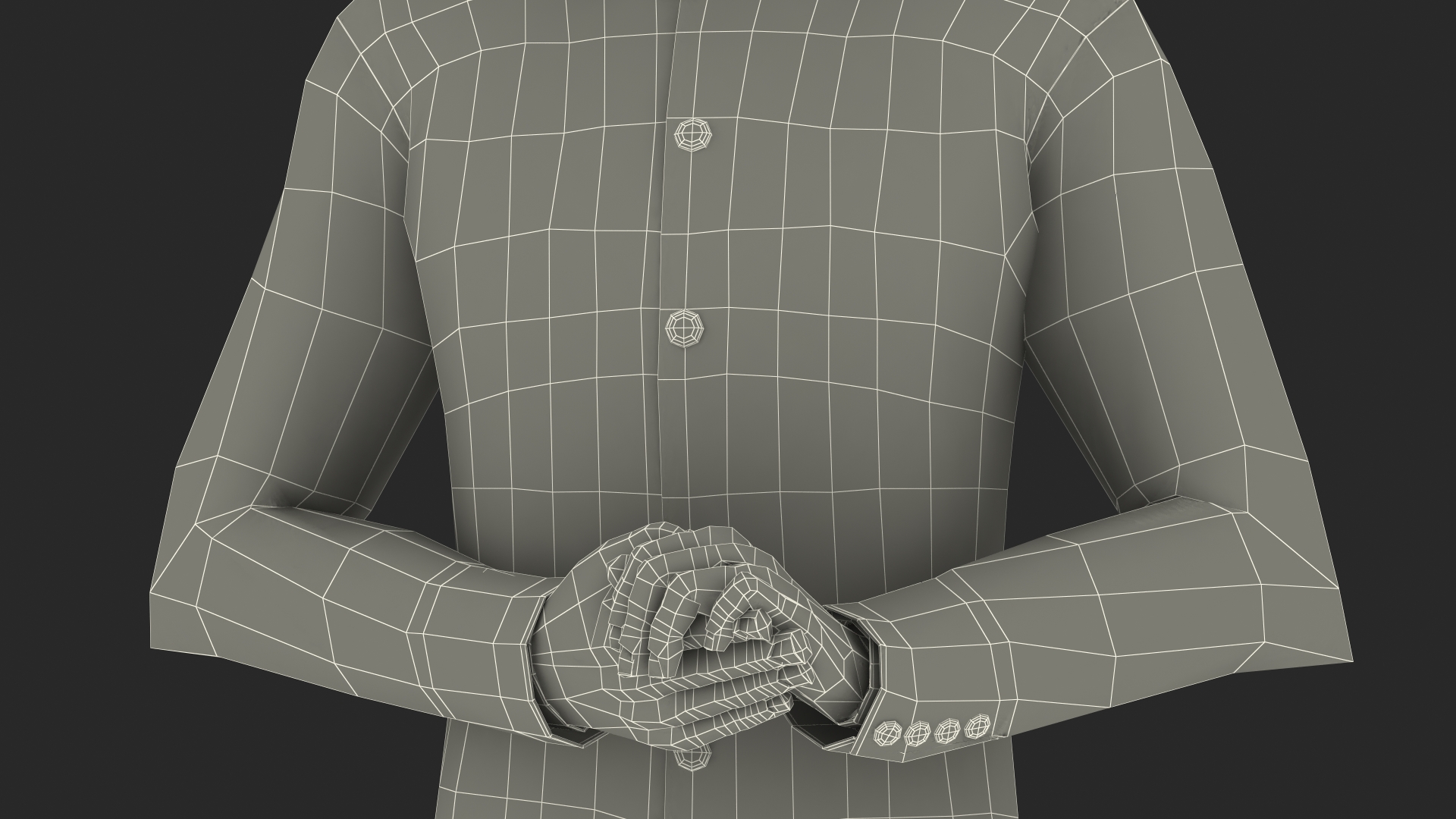 Asian Man Tunic Business Suit 3D model