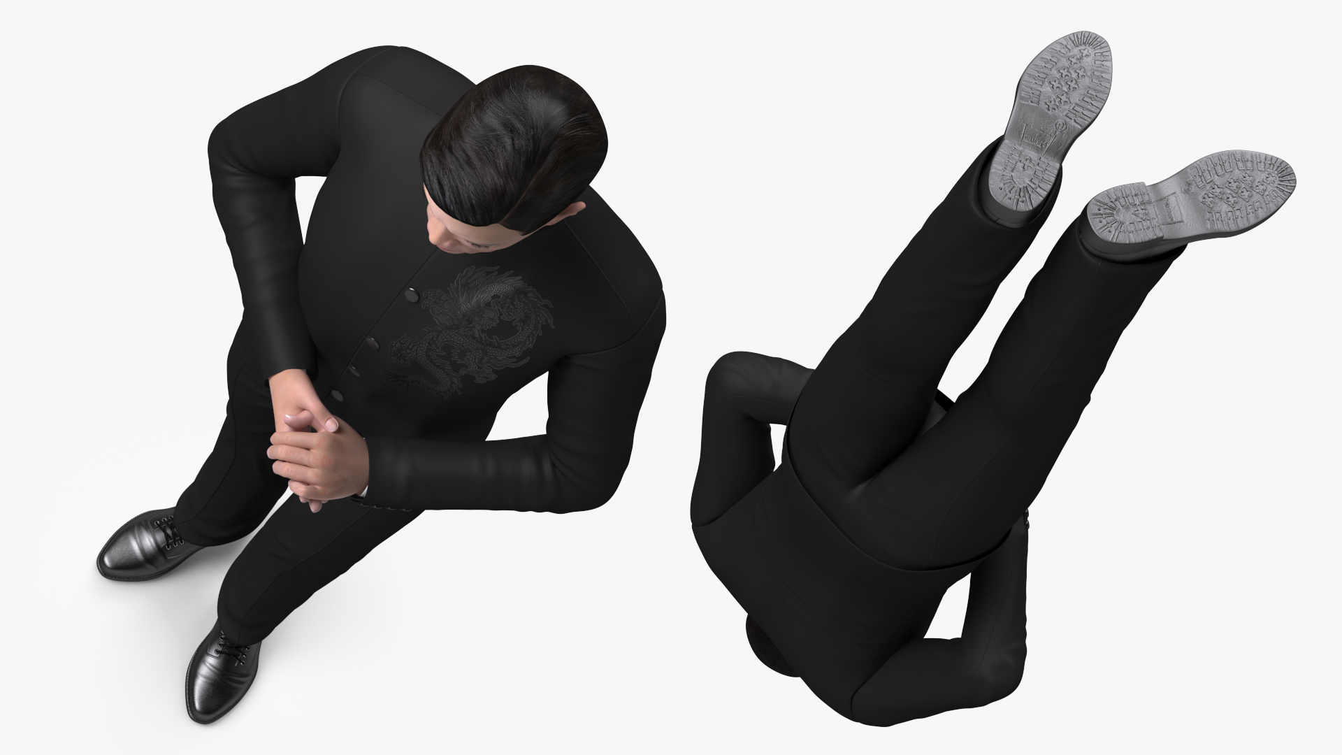 Asian Man Tunic Business Suit 3D model