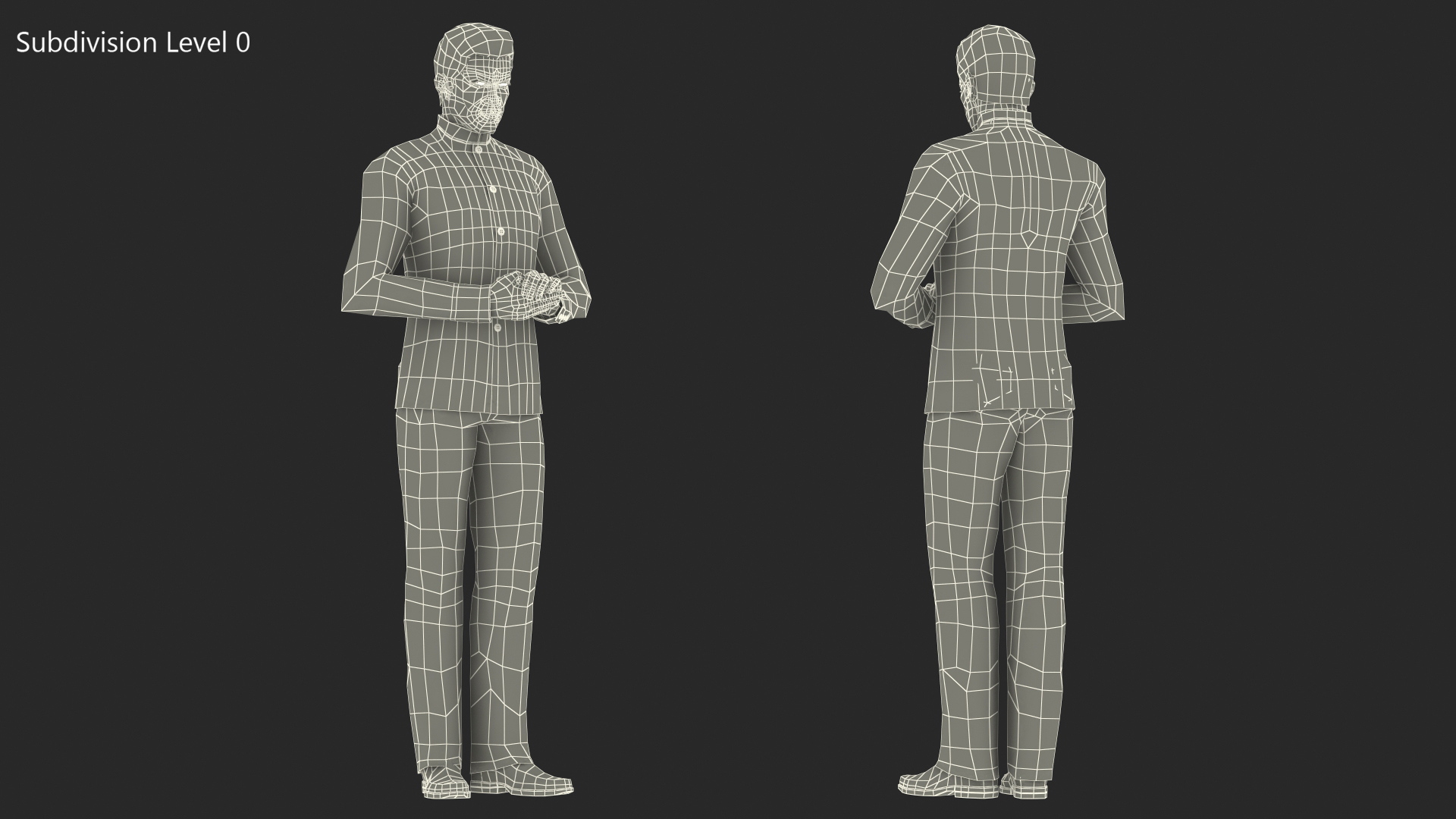 Asian Man Tunic Business Suit 3D model