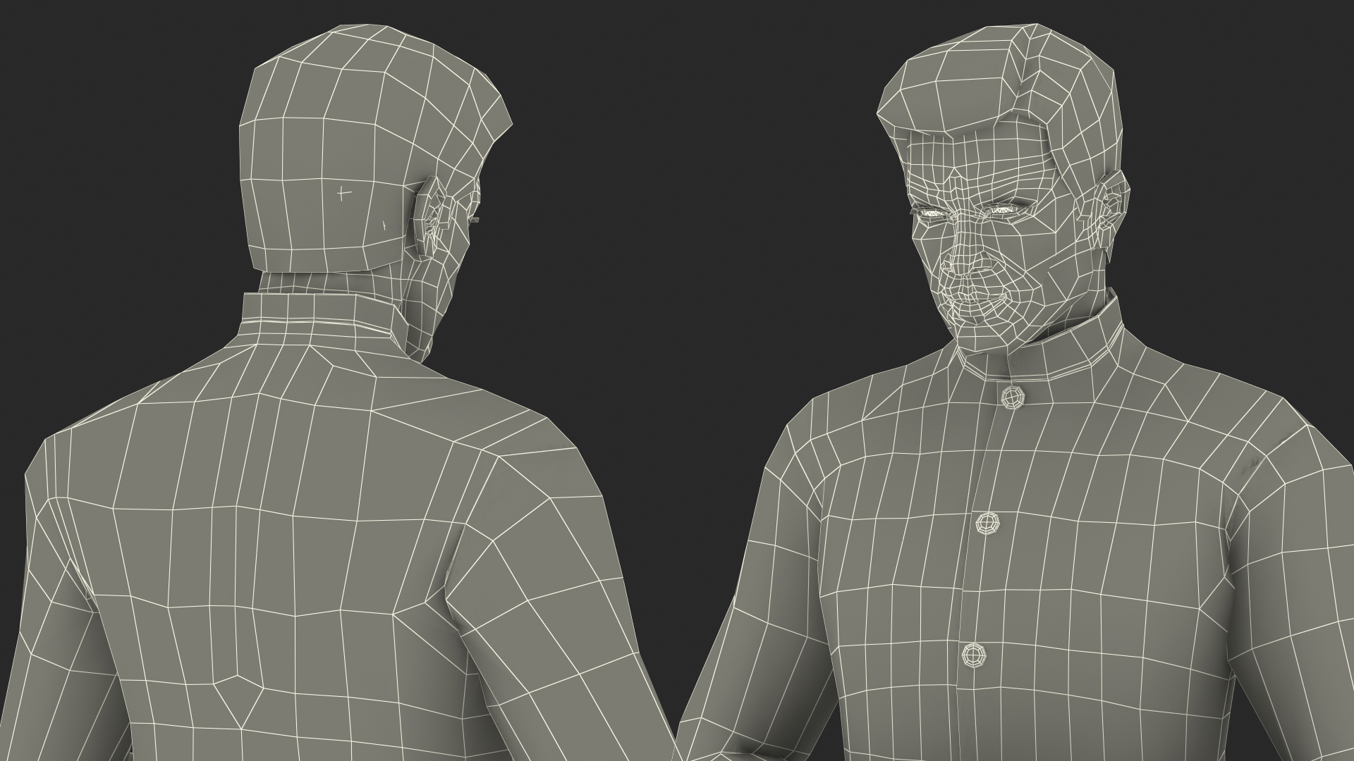 Asian Man Tunic Business Suit 3D model