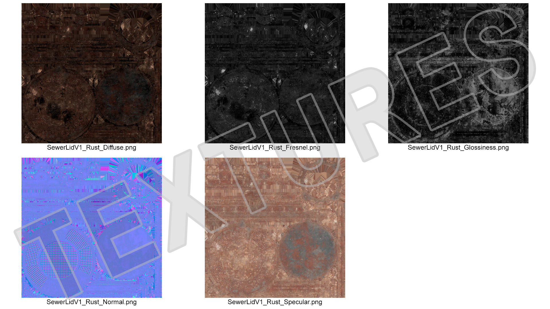 3D Rusty Sewer Cover Lid