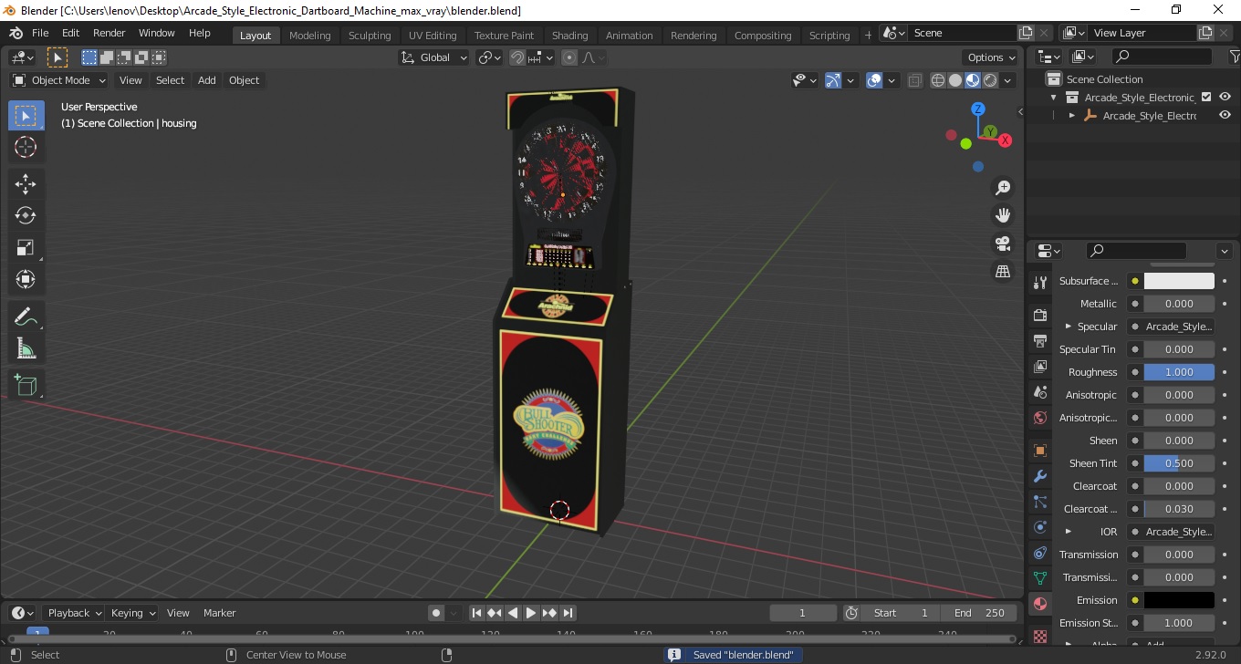 3D Arcade Style Electronic Dartboard Machine