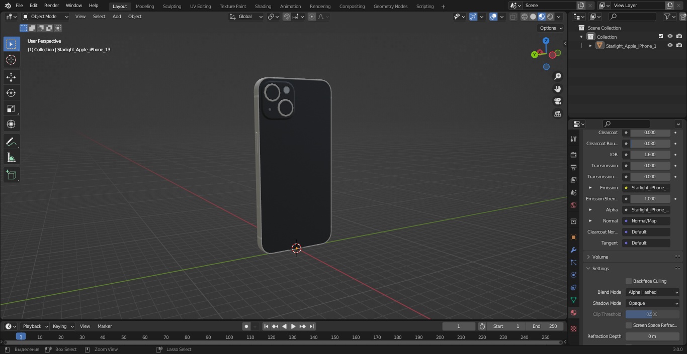 3D model Starlight Apple iPhone 13